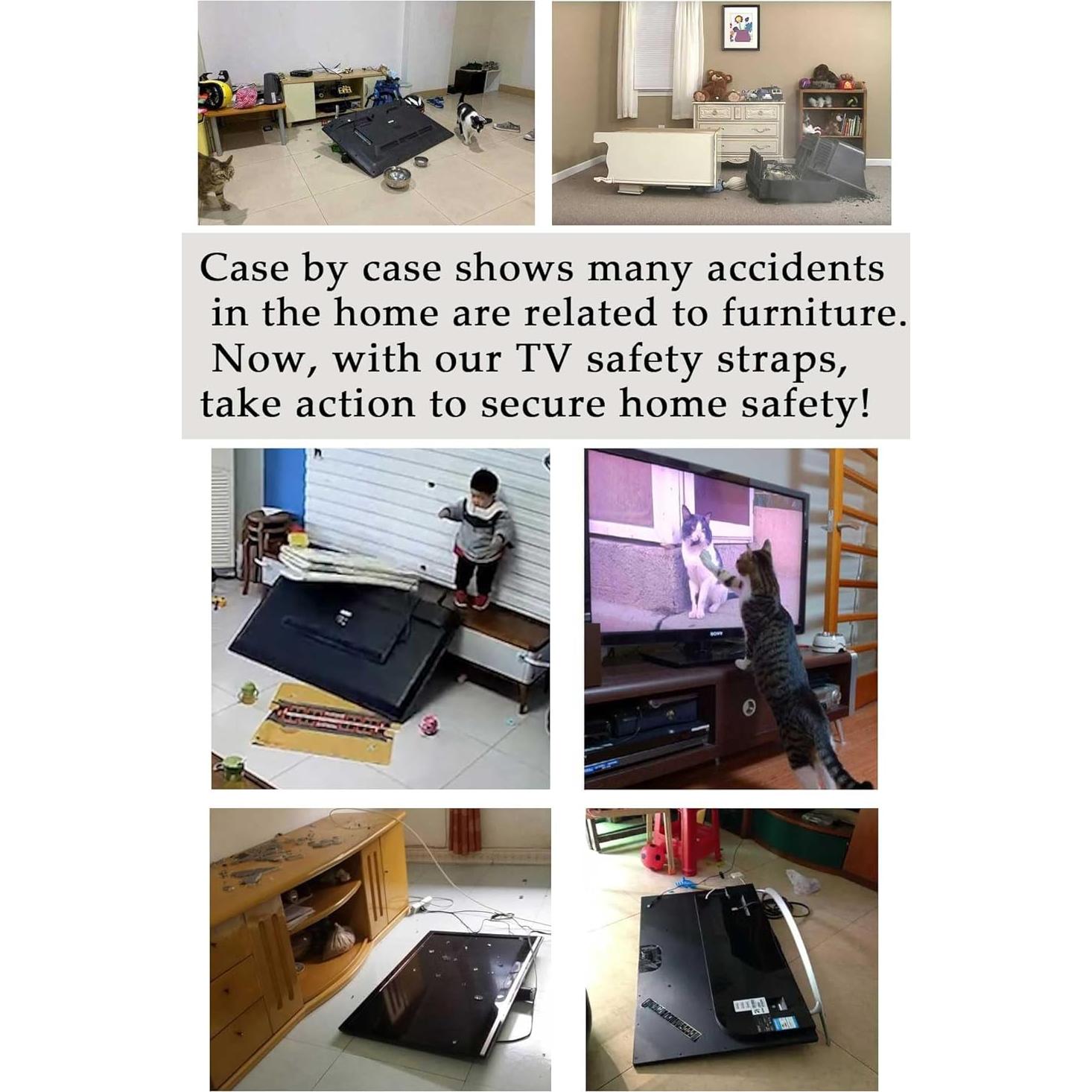 Correas de Seguridad Ajustables para TV - 2 Paquete Antivuelco