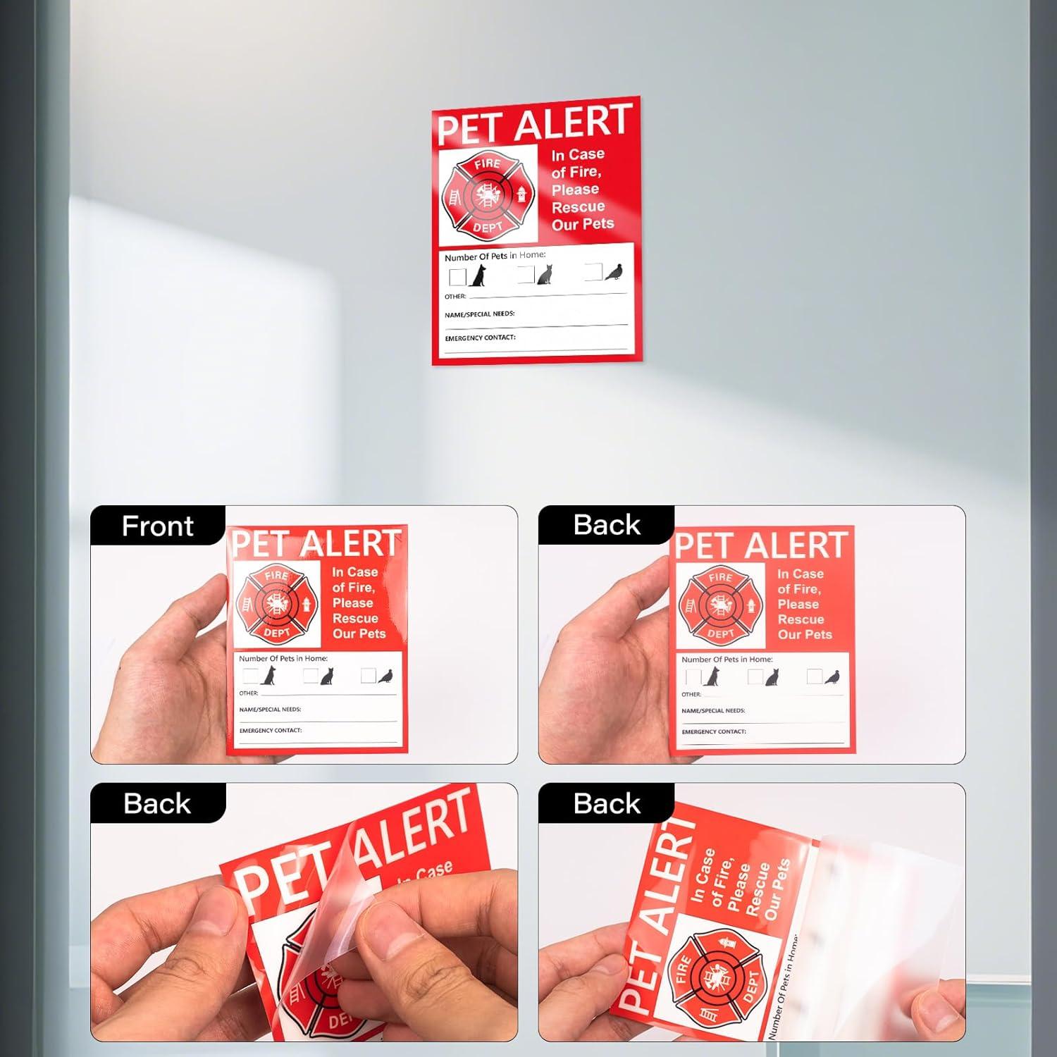 10 Calcomanías de Alerta de Mascotas Anobell 10x12.7cm