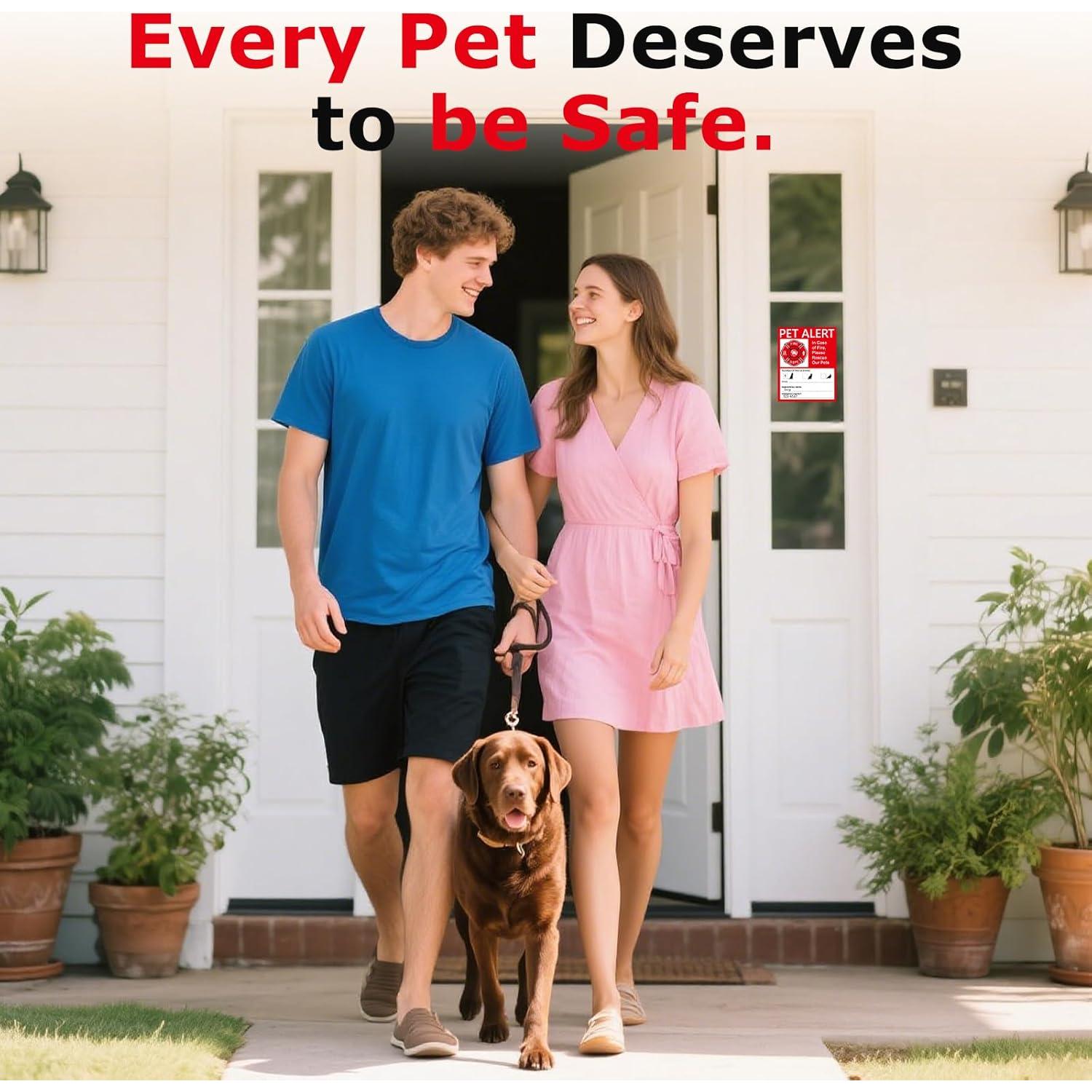 10 Calcomanías de Alerta de Mascotas Anobell 10x12.7cm