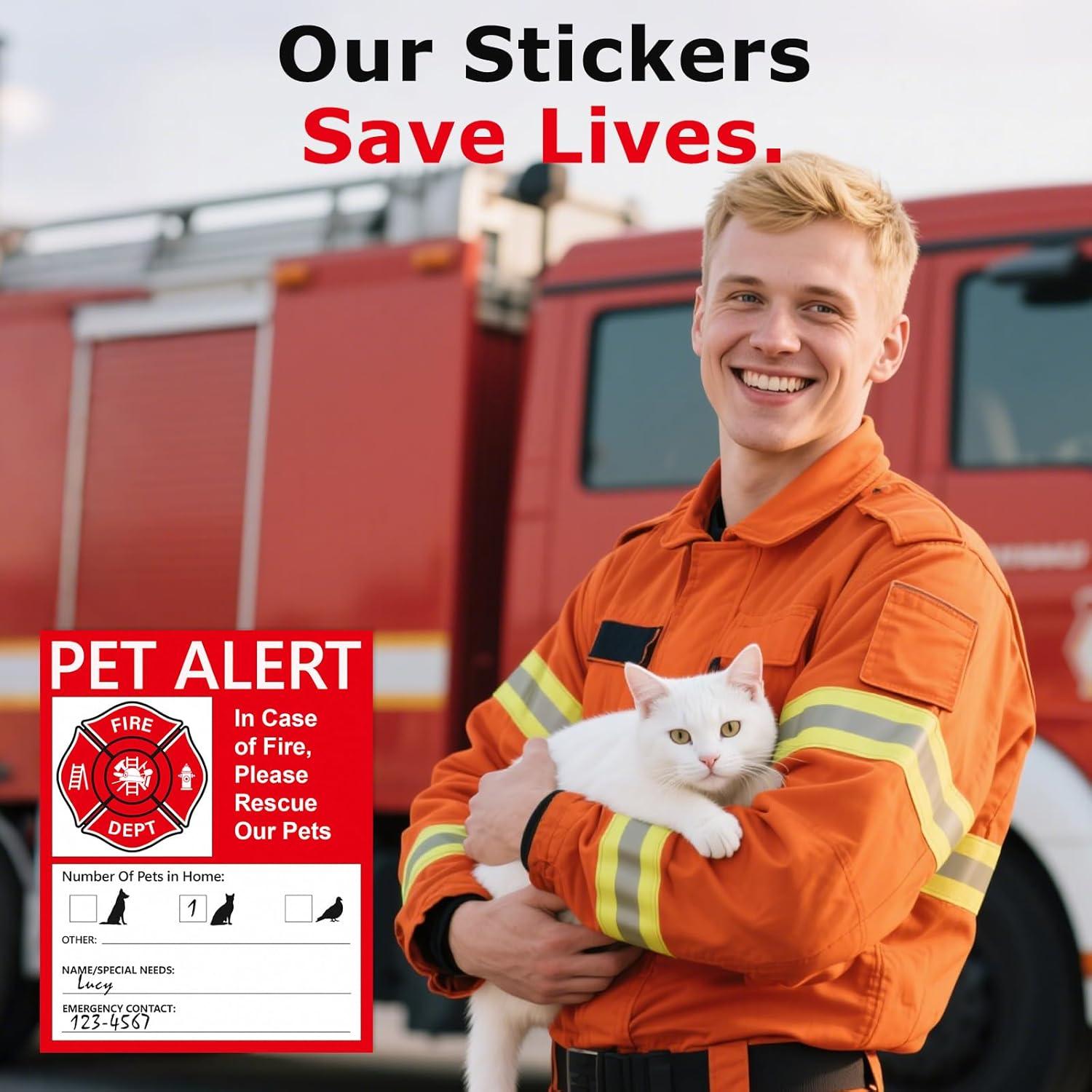 10 Calcomanías de Alerta de Mascotas Anobell 10x12.7cm