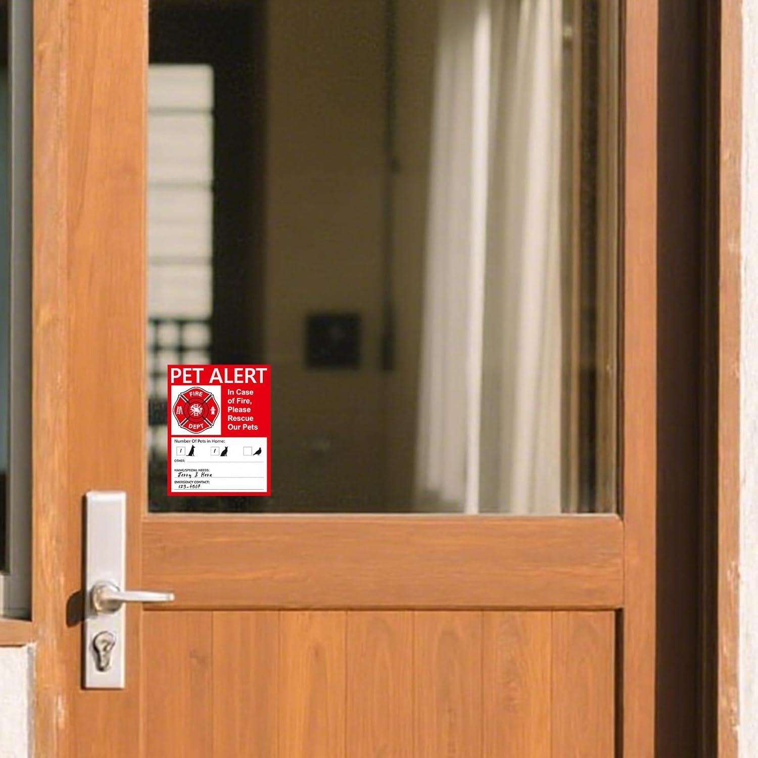 10 Calcomanías de Alerta de Mascotas Anobell 10x12.7cm