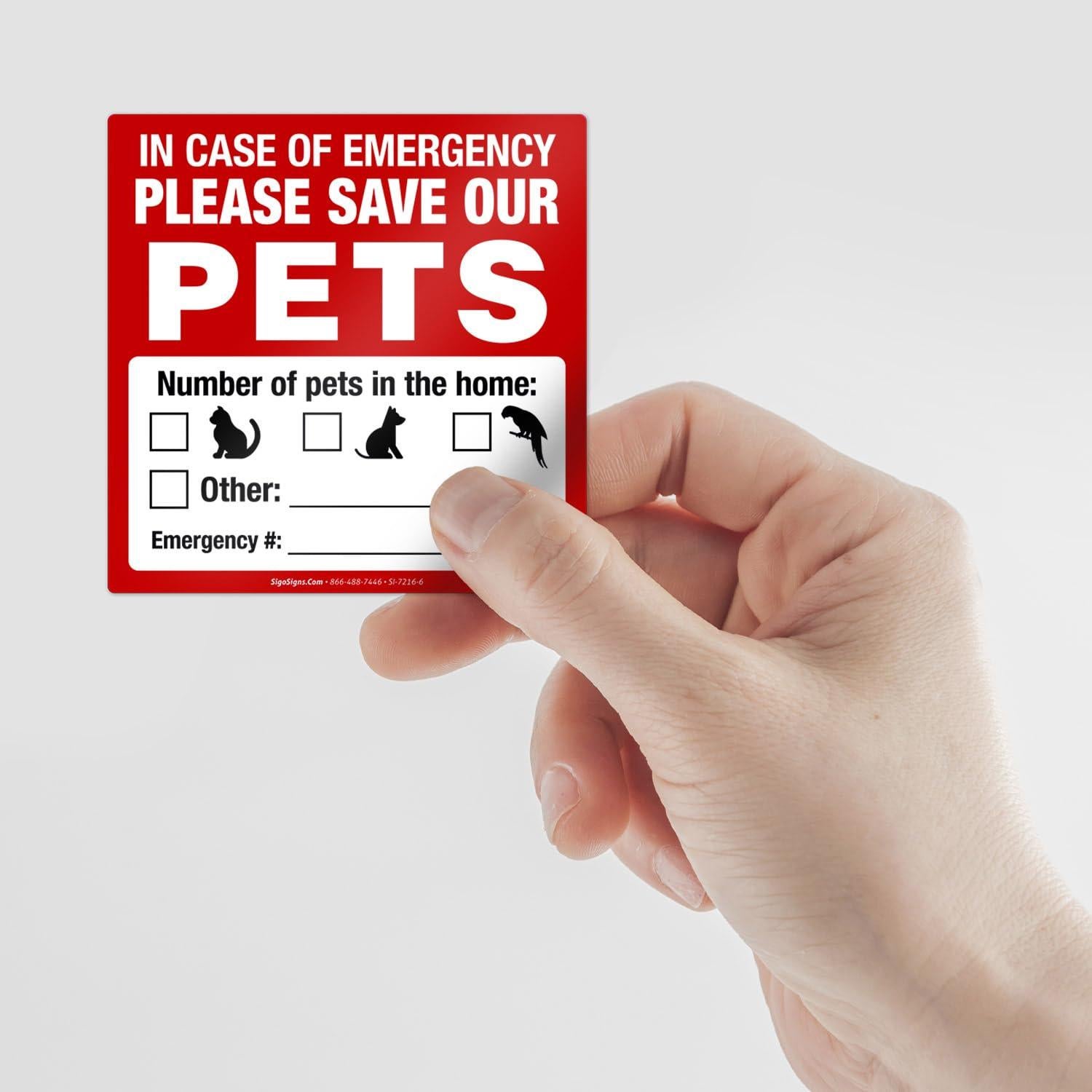 Etiqueta de Alerta para Mascotas Sigo Signs 15.24 cm - Paquete de 4