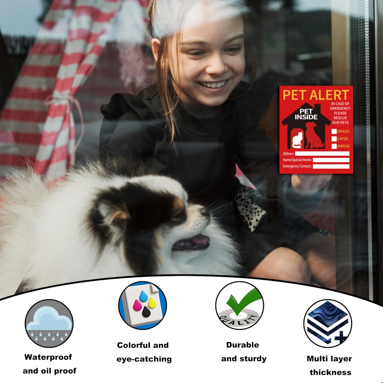 2 Etiquetas de Alerta para Mascotas LONGMUU - Vinilo Resistente