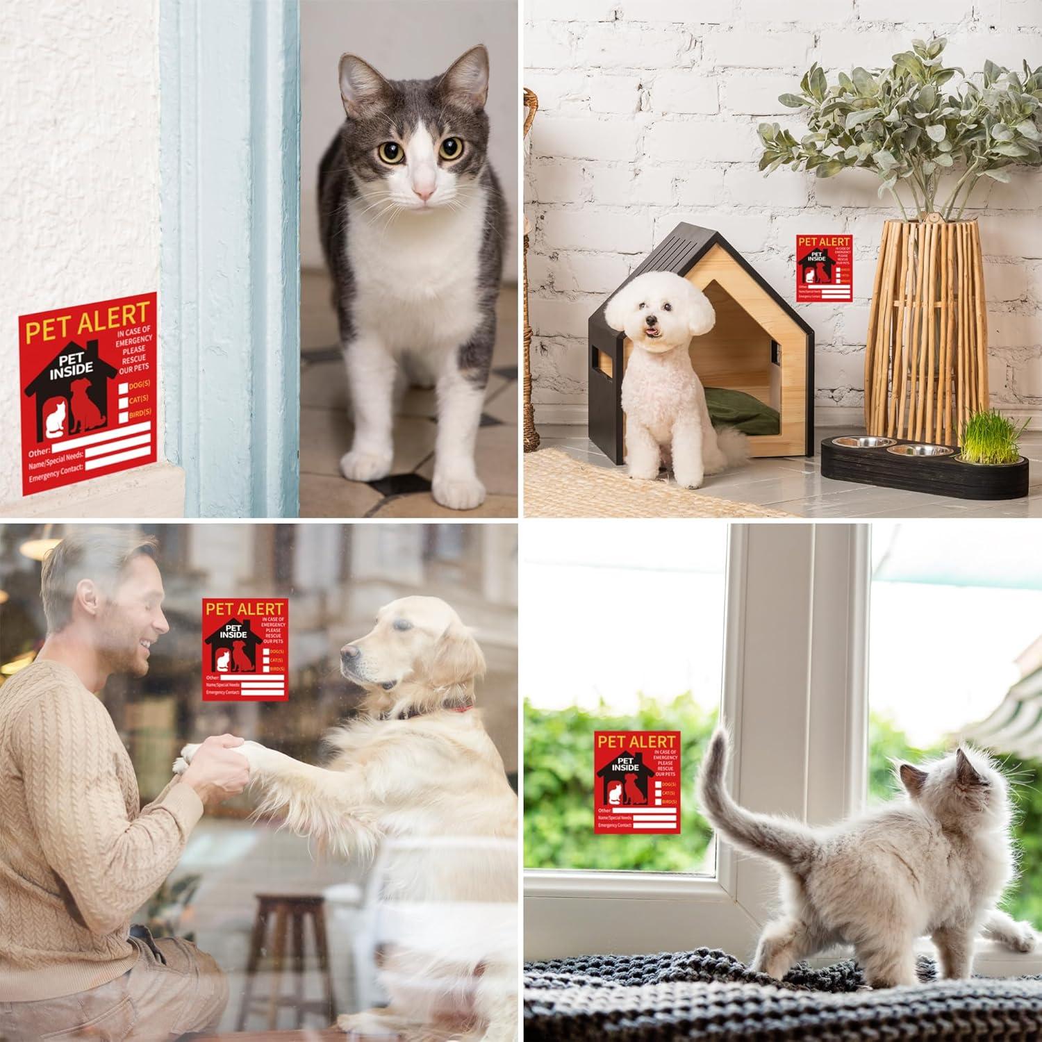 2 Etiquetas de Alerta para Mascotas LONGMUU - Vinilo Resistente