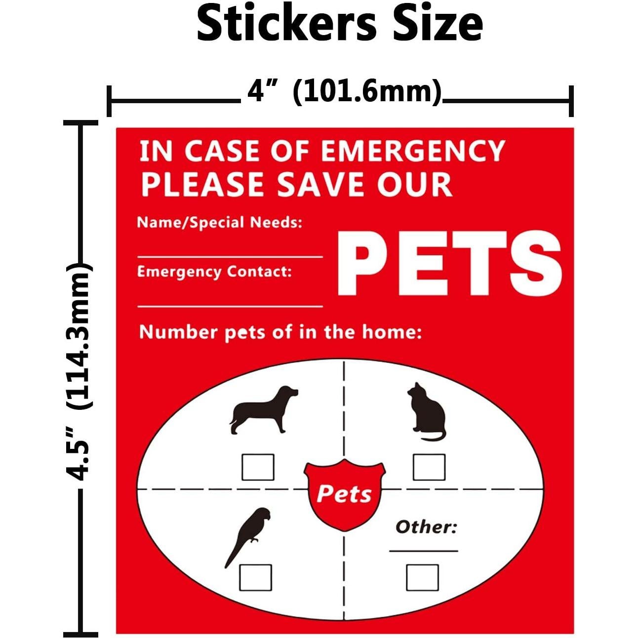 Pegatinas de Alerta para Mascotas Besttile 8 Pcs 10x11 cm