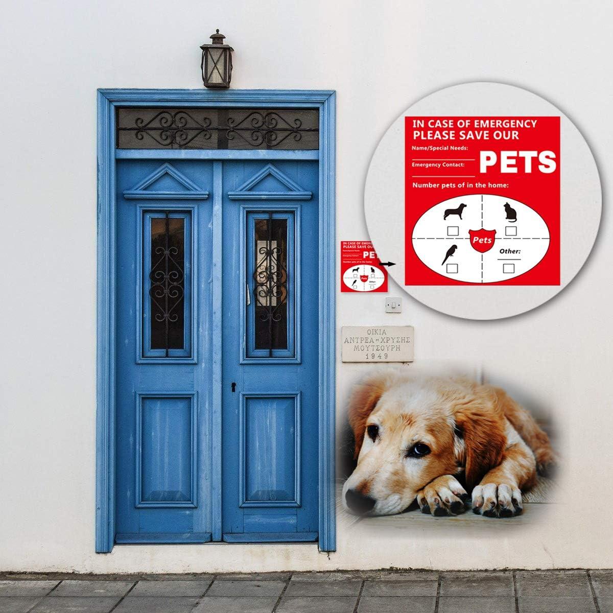 Pegatinas de Alerta para Mascotas Besttile 8 Pcs 10x11 cm