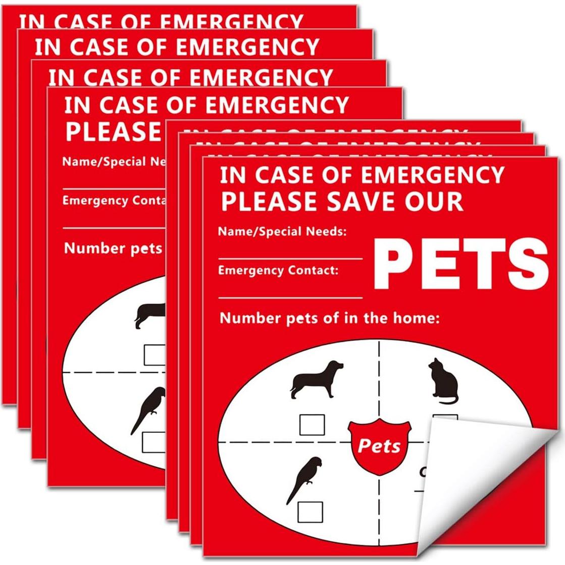 Pegatinas de Alerta para Mascotas Besttile 8 Pcs 10x11 cm