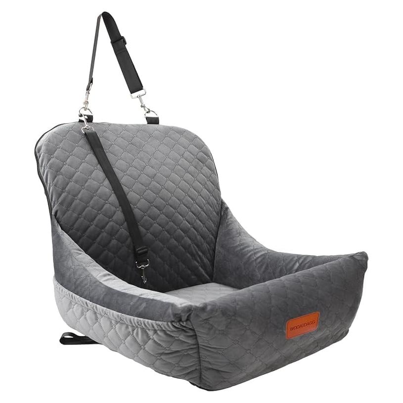 Asiento de Coche para Perros Wooaidagg Gris Desmontable y Lavable