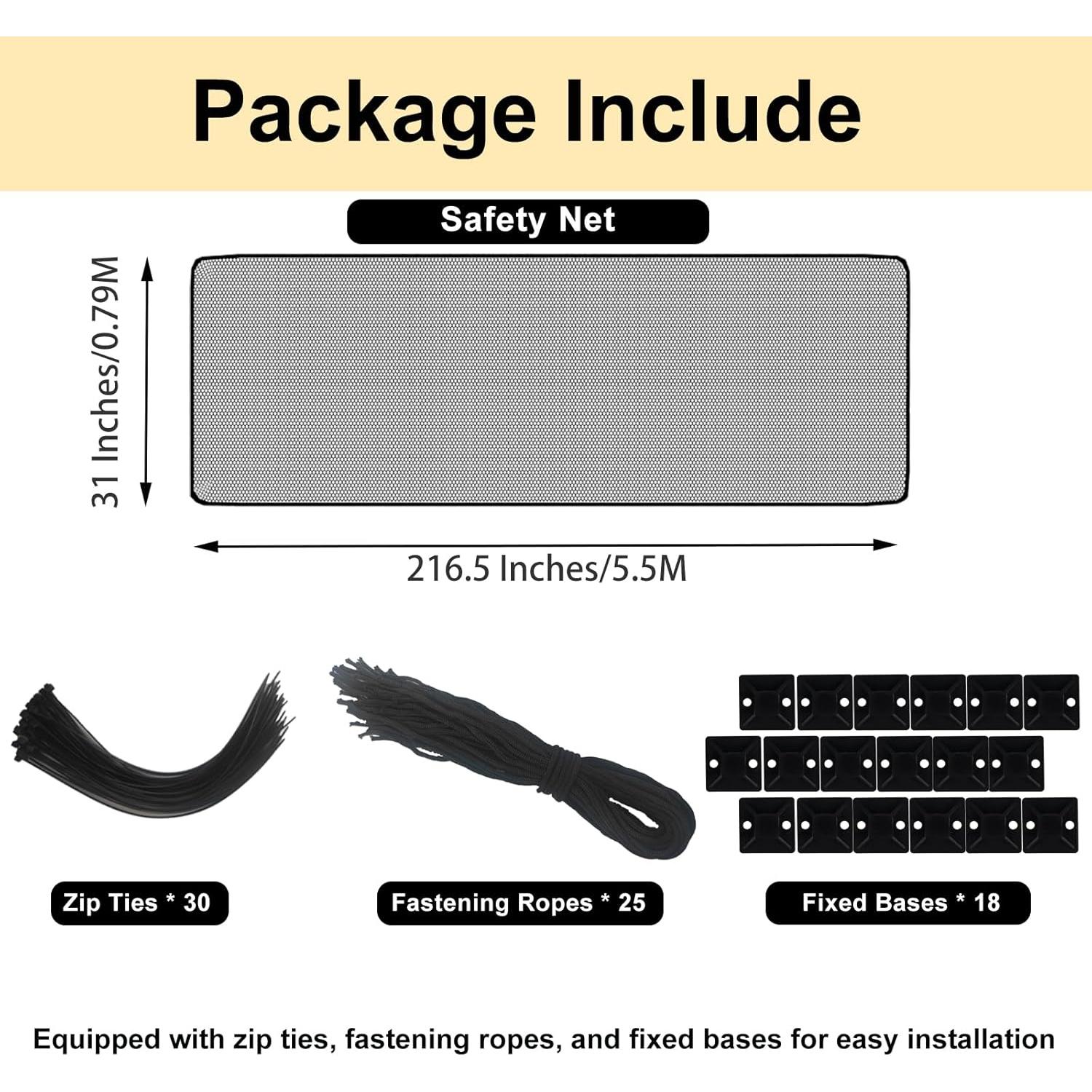 Red de Seguridad para Balcón 5.5m x 0.81m Sunjoy Castle