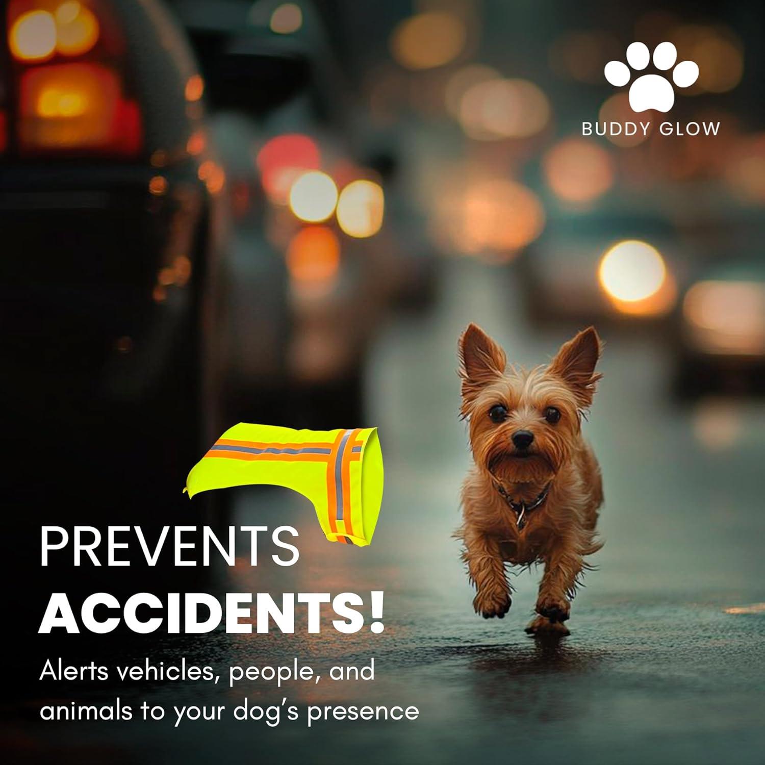Chaleco Reflectante BUDDY GLOW para Perros Pequeños - Alta Visibilidad