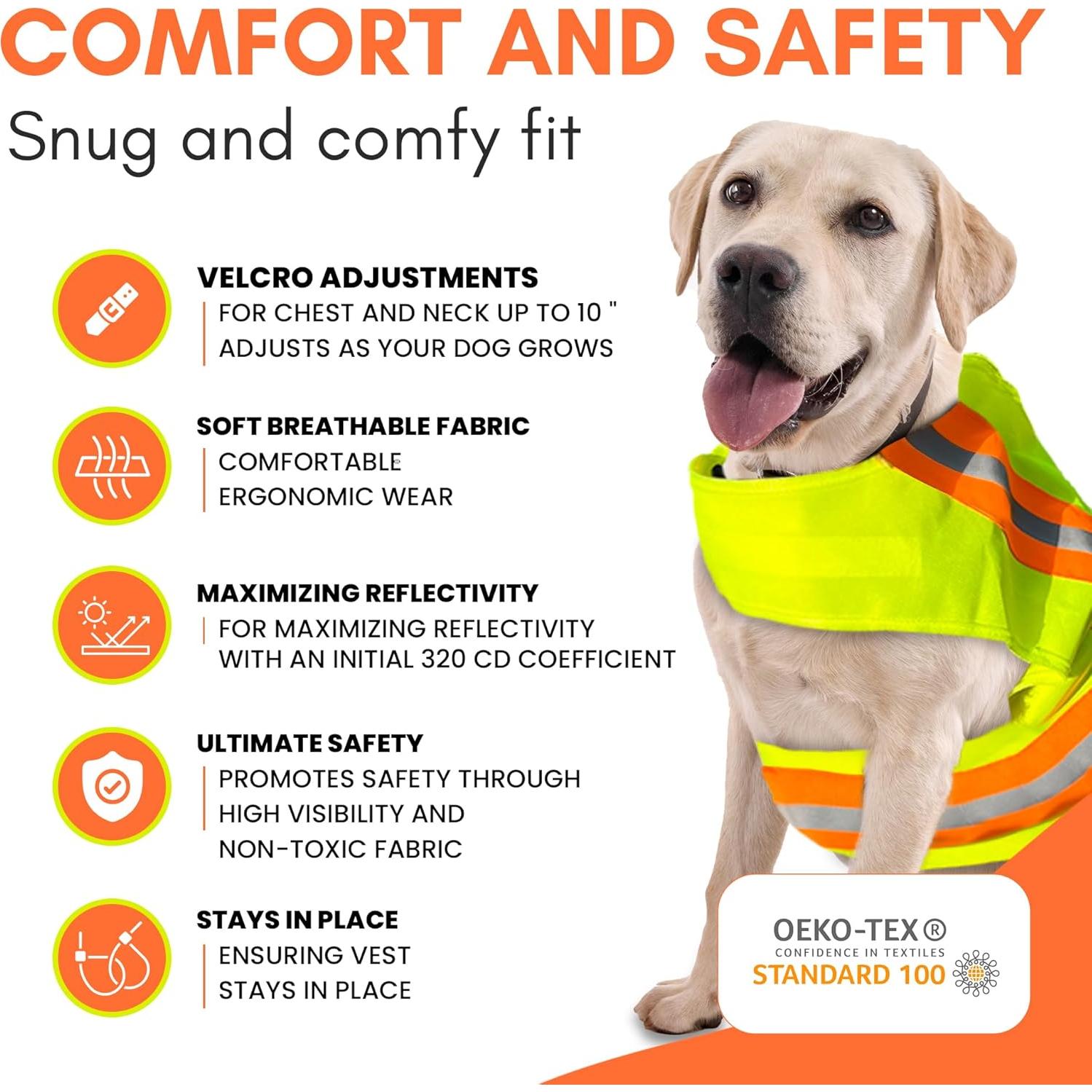 Chaleco Reflectante BUDDY GLOW para Perros Pequeños - Alta Visibilidad