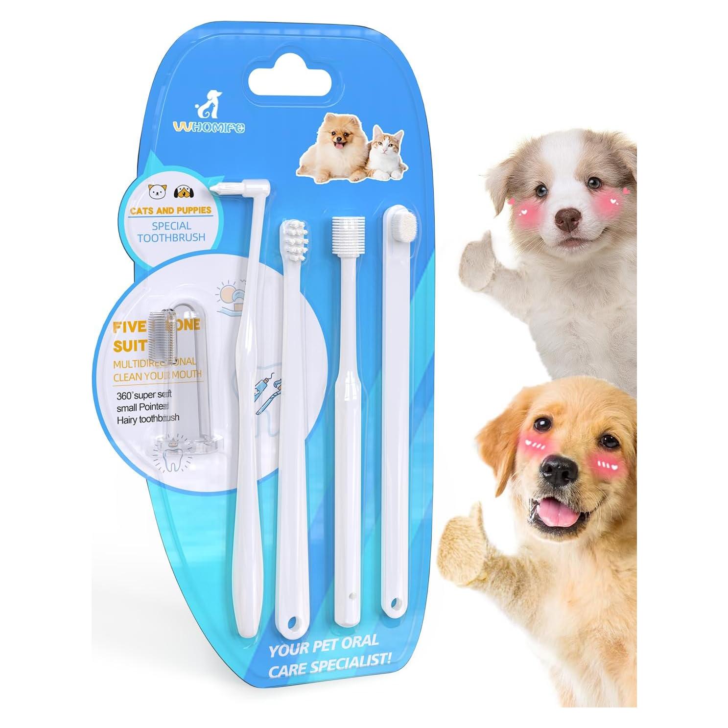 Kit de Cepillo Dental para Perros Pequeños VVHOMIFE - 5 Piezas