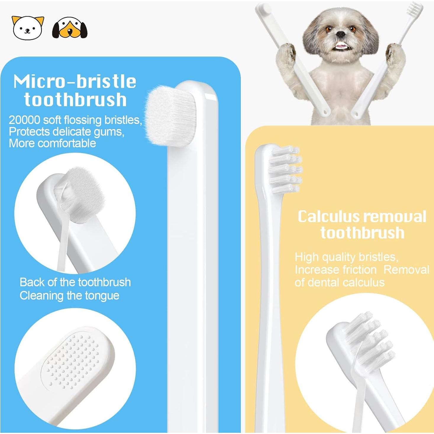 Kit de Cepillo Dental para Perros Pequeños VVHOMIFE - 5 Piezas