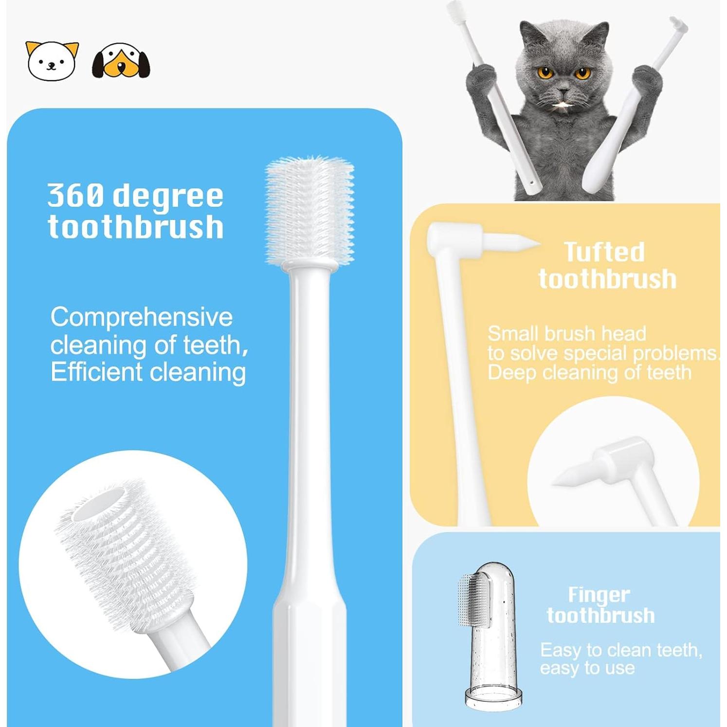 Kit de Cepillo Dental para Perros Pequeños VVHOMIFE - 5 Piezas