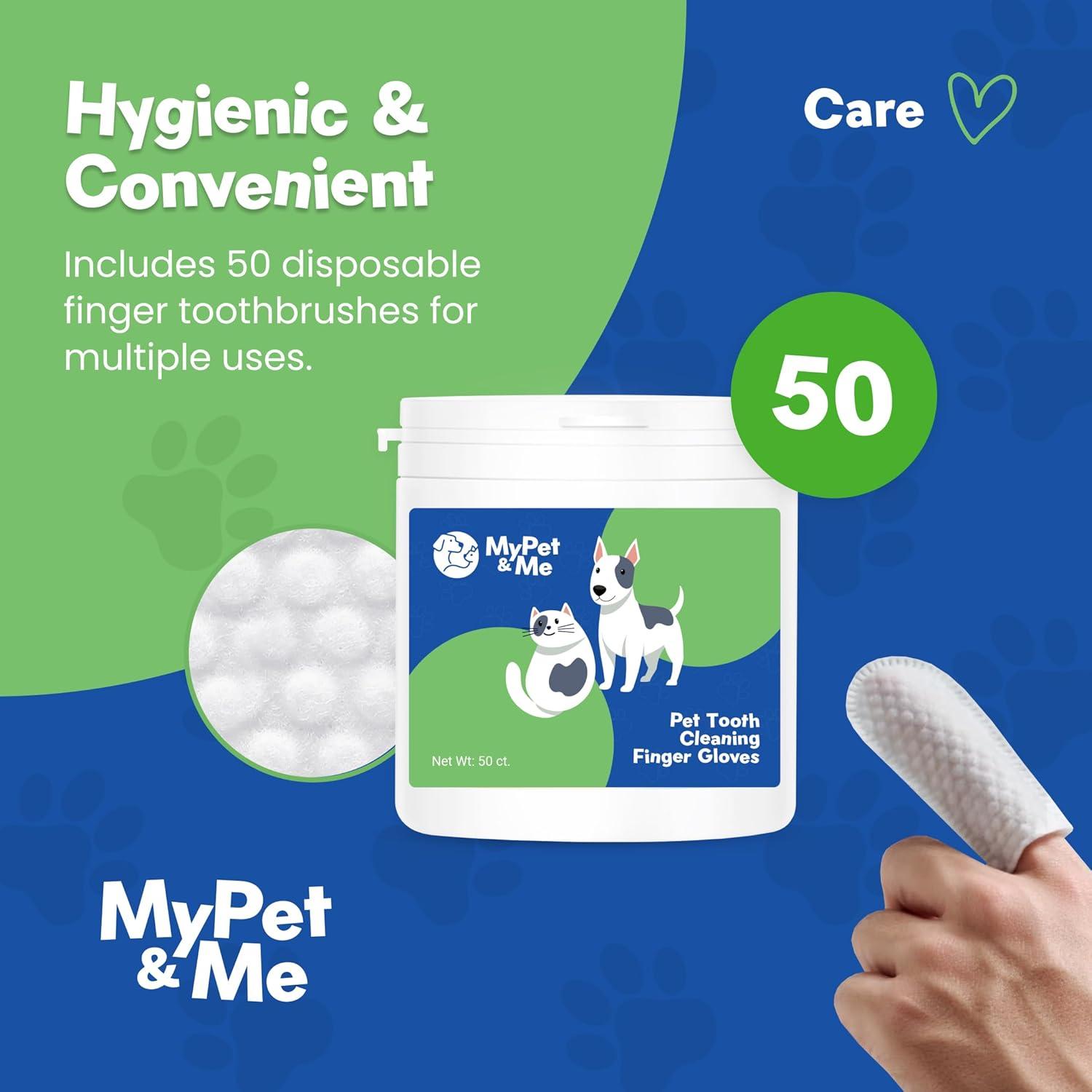 Toallitas Dentales Desechables MyPet&Me - 50 Unidades para Mascotas