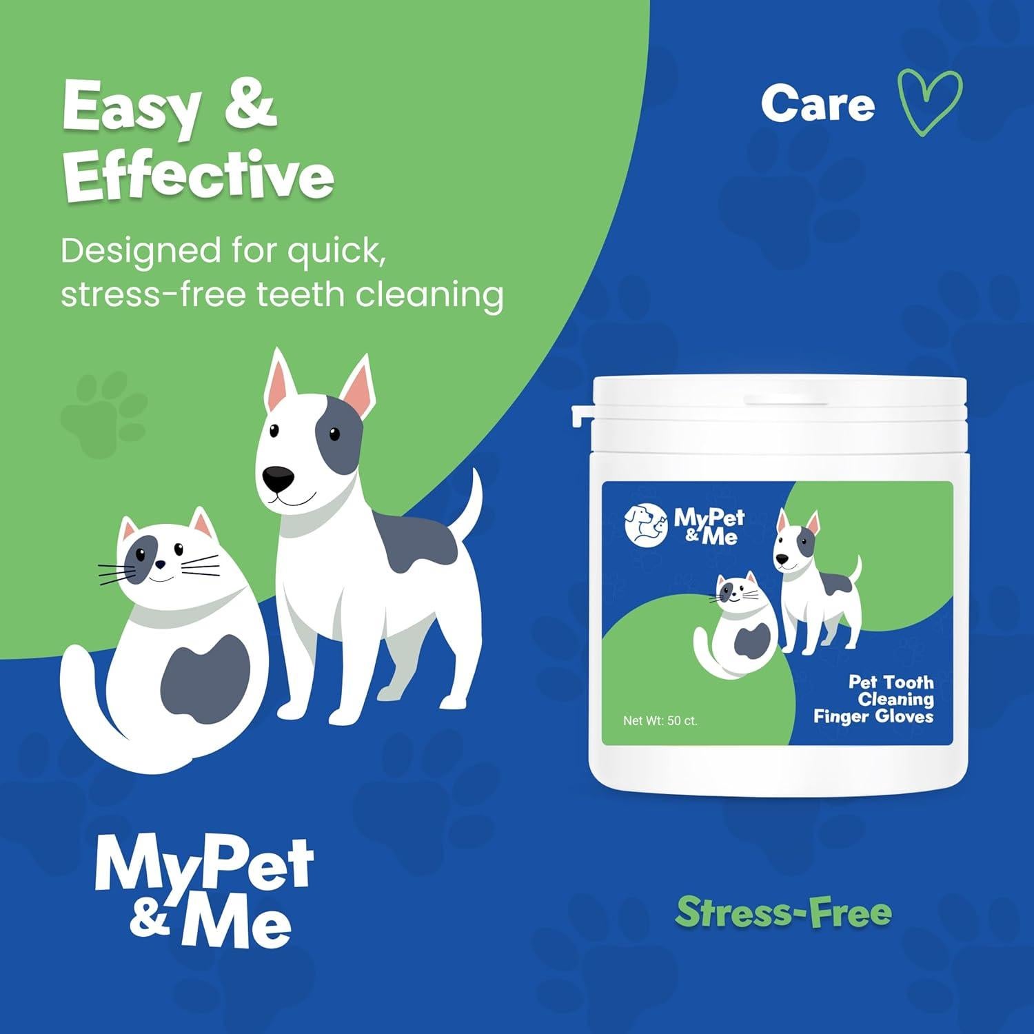 Toallitas Dentales Desechables MyPet&Me - 50 Unidades para Mascotas