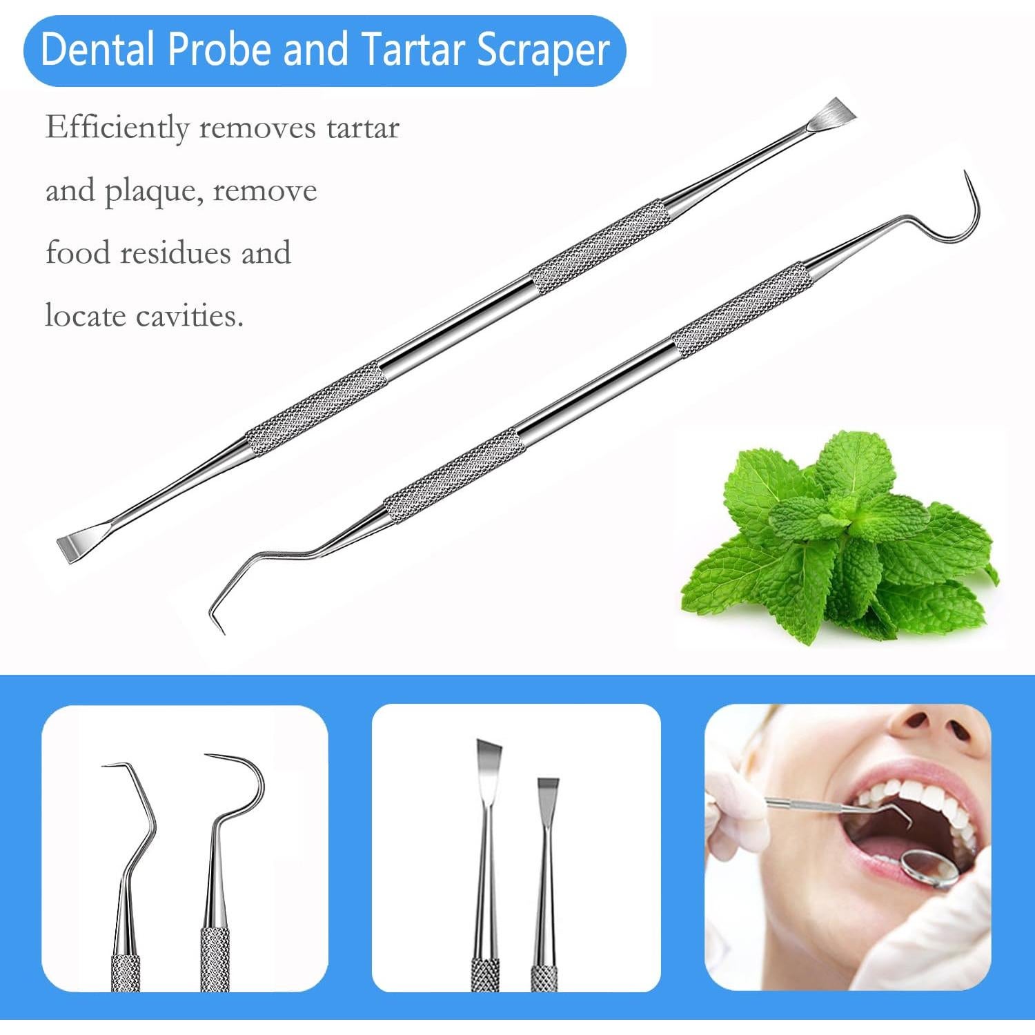 Kit Profesional de Herramientas Dentales SENLMLER - Acero Inoxidable