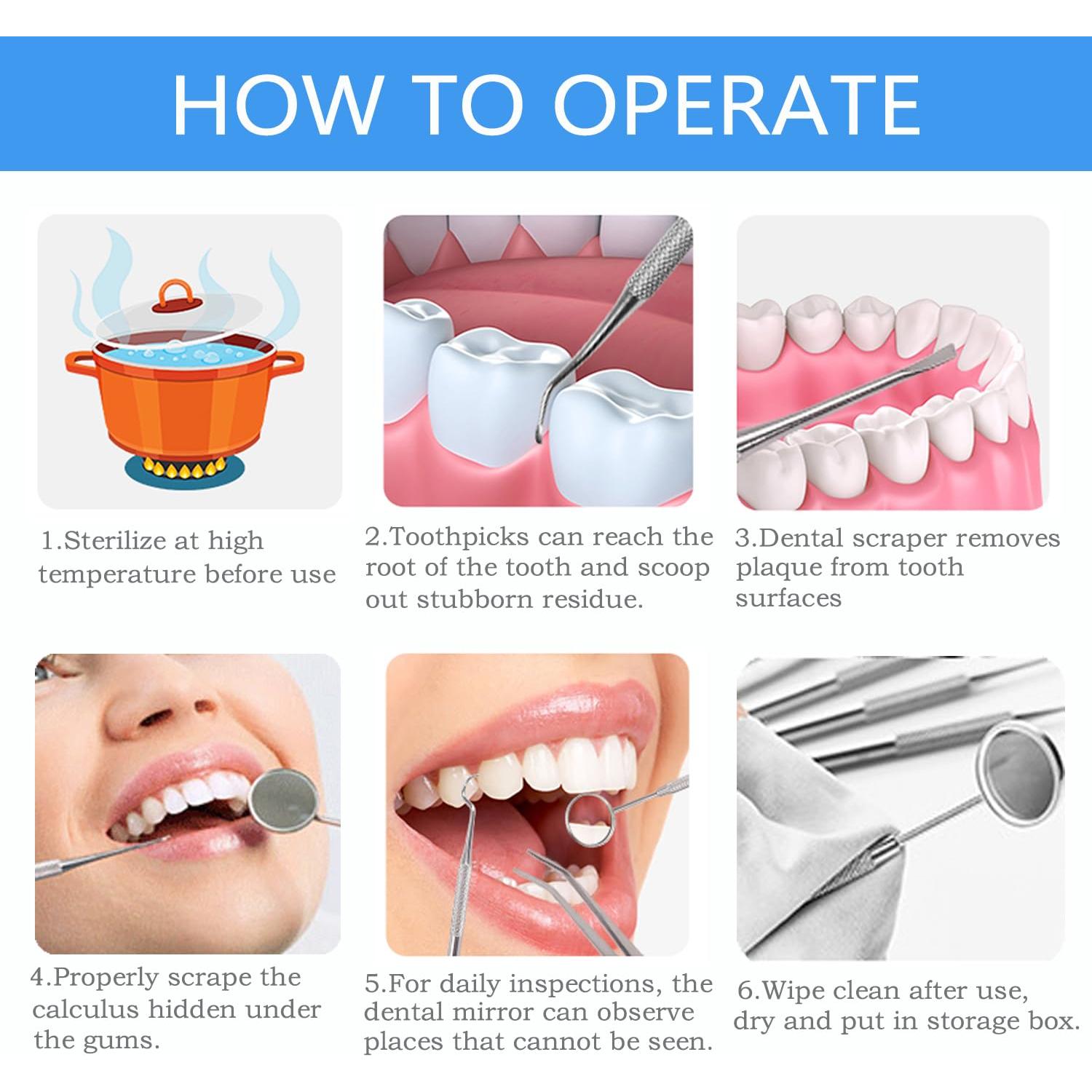 Kit Profesional de Herramientas Dentales SENLMLER - Acero Inoxidable