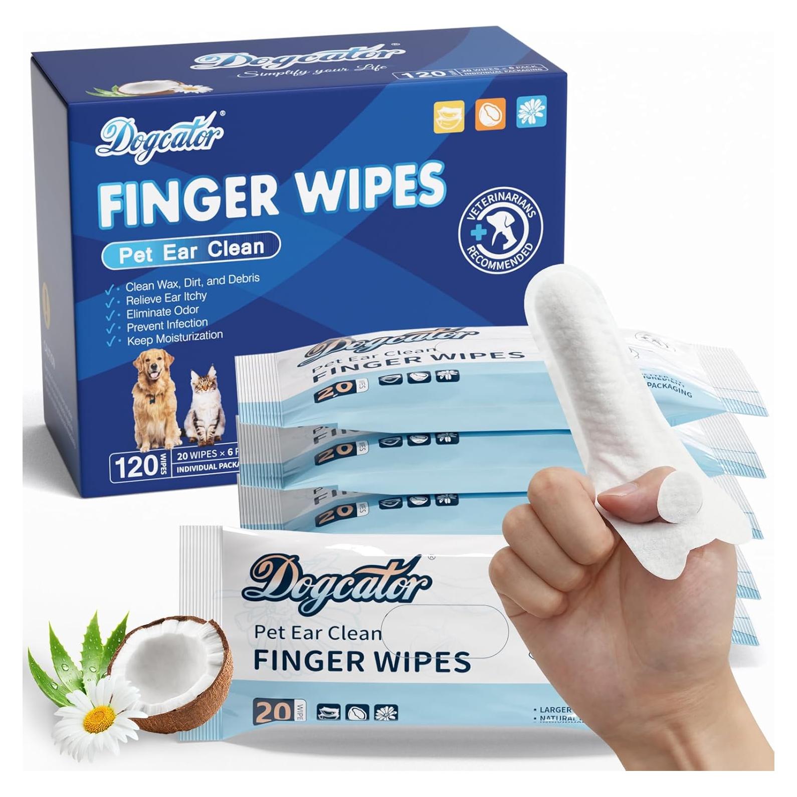Toallitas Limpiadoras para Oídos de Perro Dogcator 120 Unidades