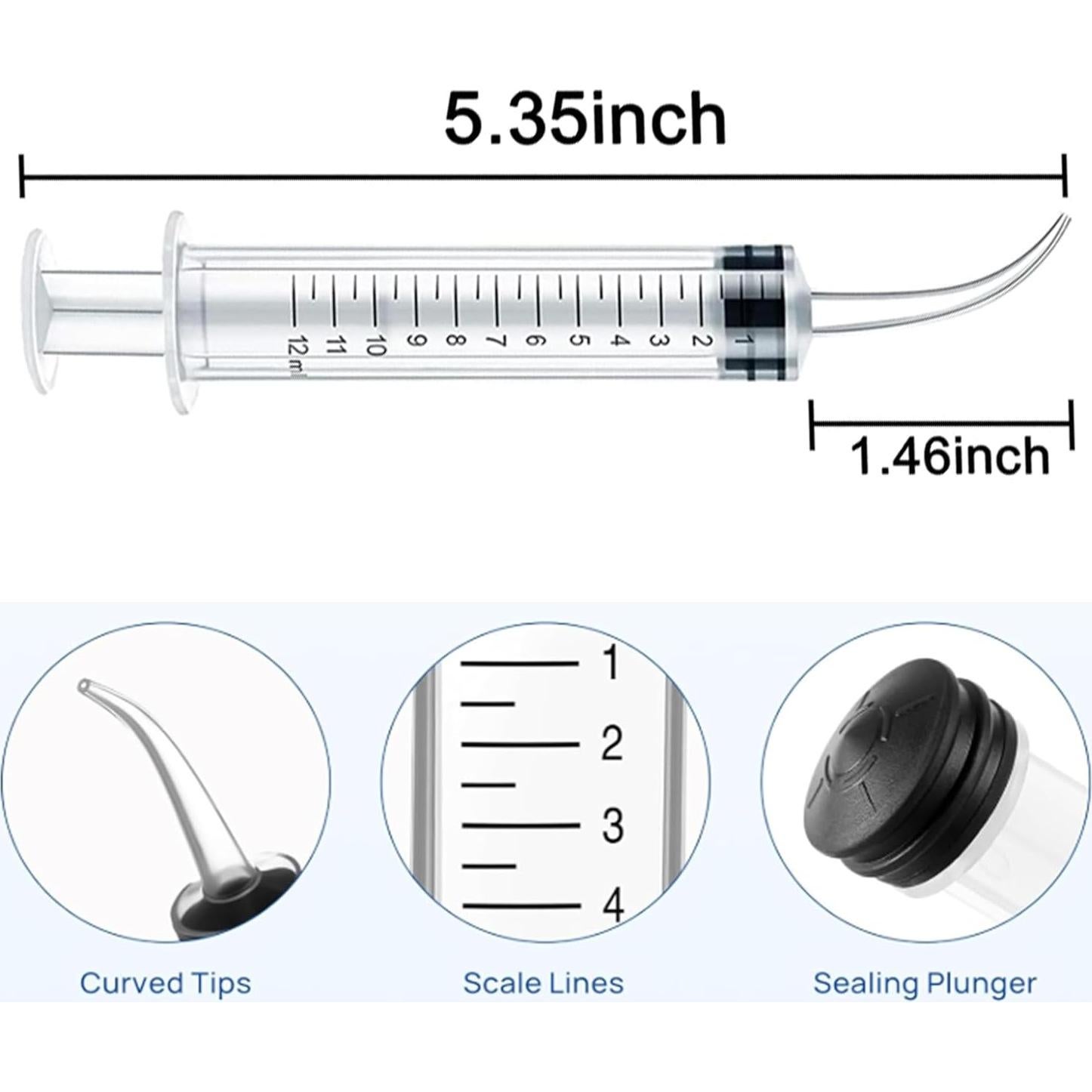 Paquete de 12 Jeringas Dentales Desechables 12ml DIELLY