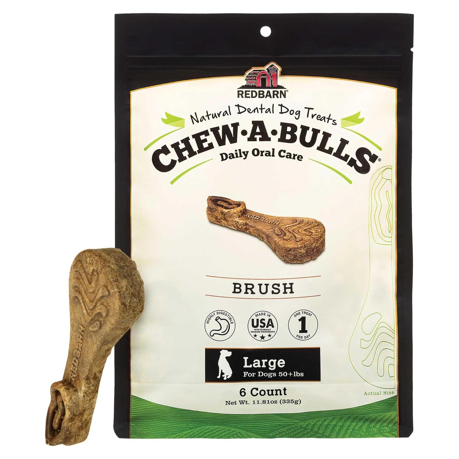 Golosinas Dentales para Perros Redbarn Chew-A-Bulls 6 Unidades
