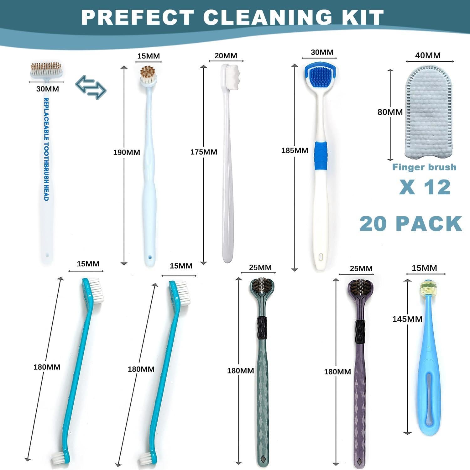 Kit de Cepillo Dental para Perros Uyiixoxo - 20 Cabezas Reemplazables
