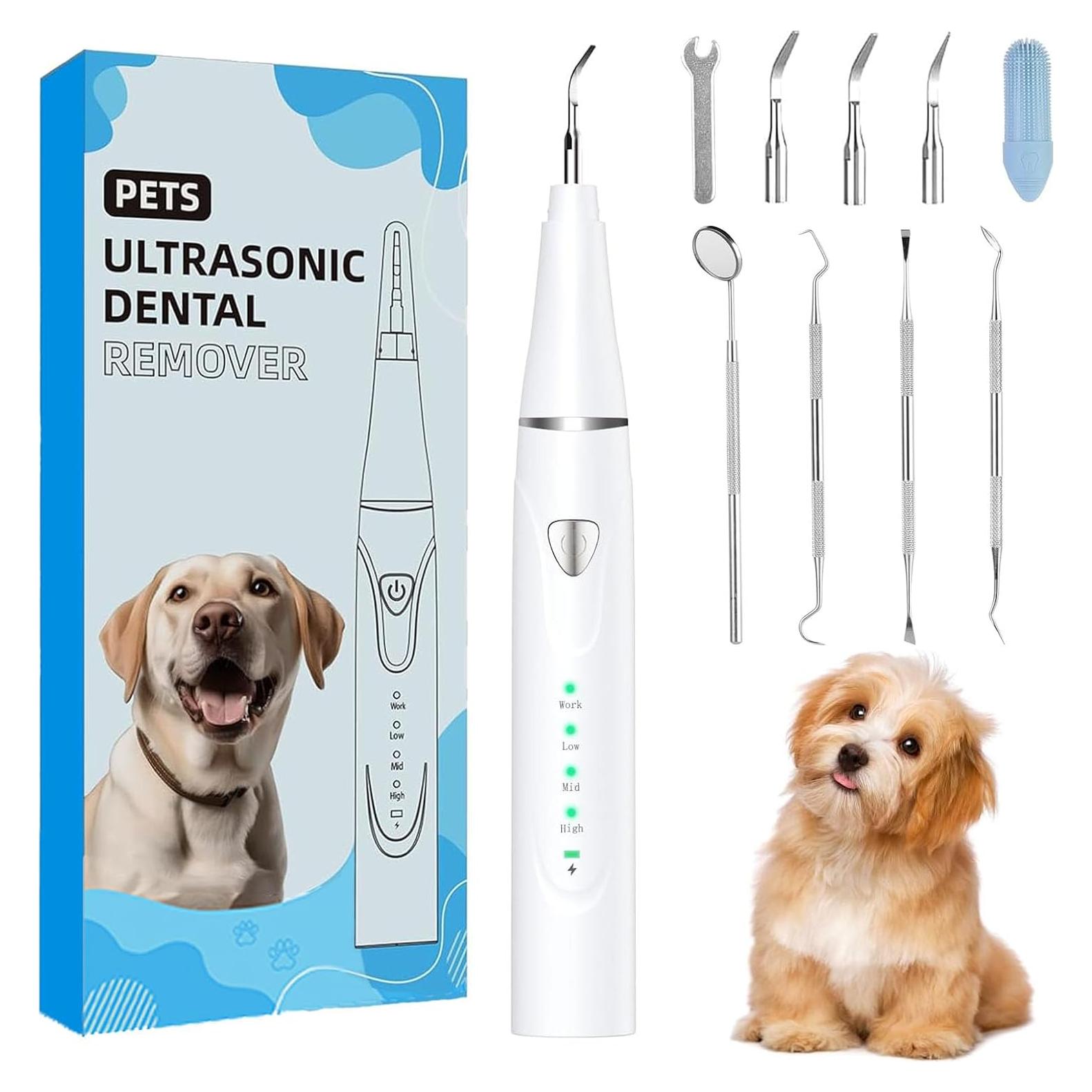 Kit de Limpieza Dental Ultrasónico para Perros Psytpusa - 9 Piezas