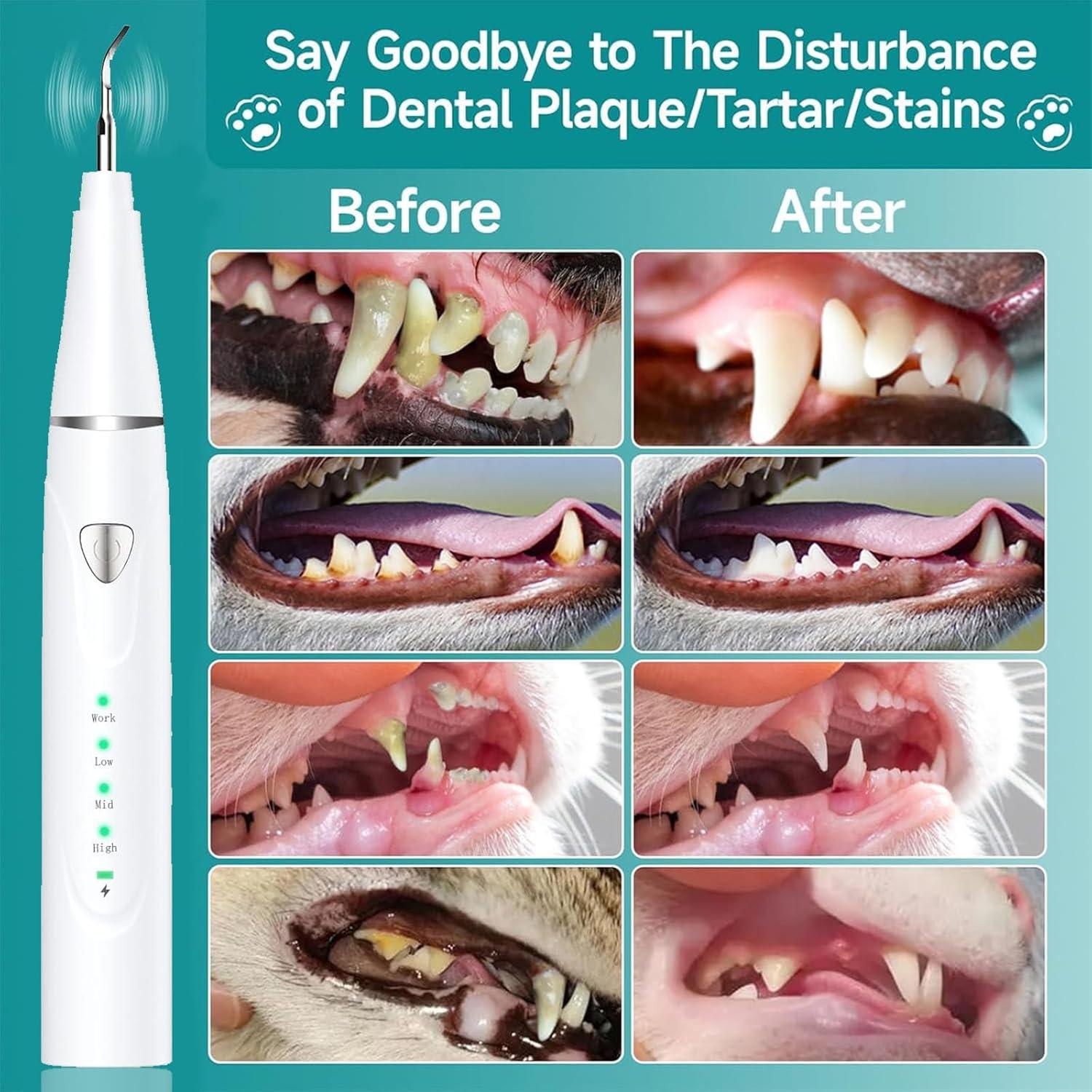 Kit de Limpieza Dental Ultrasónico para Perros Psytpusa - 9 Piezas