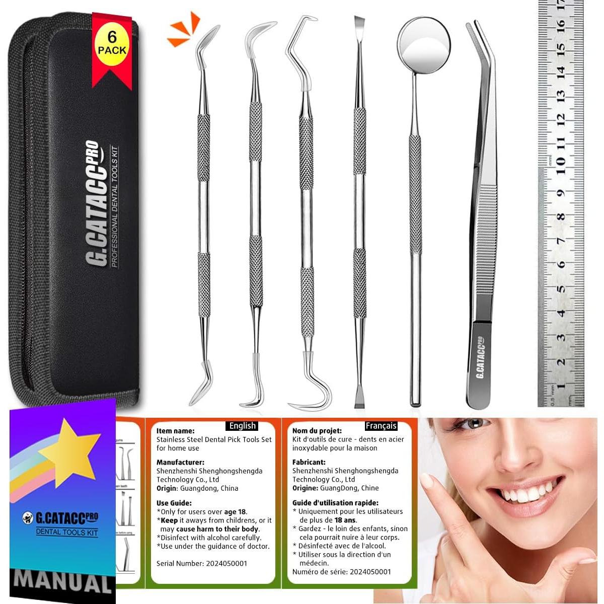 Kit de Herramientas Dentales G.CATACC 6 Piezas con Estuche