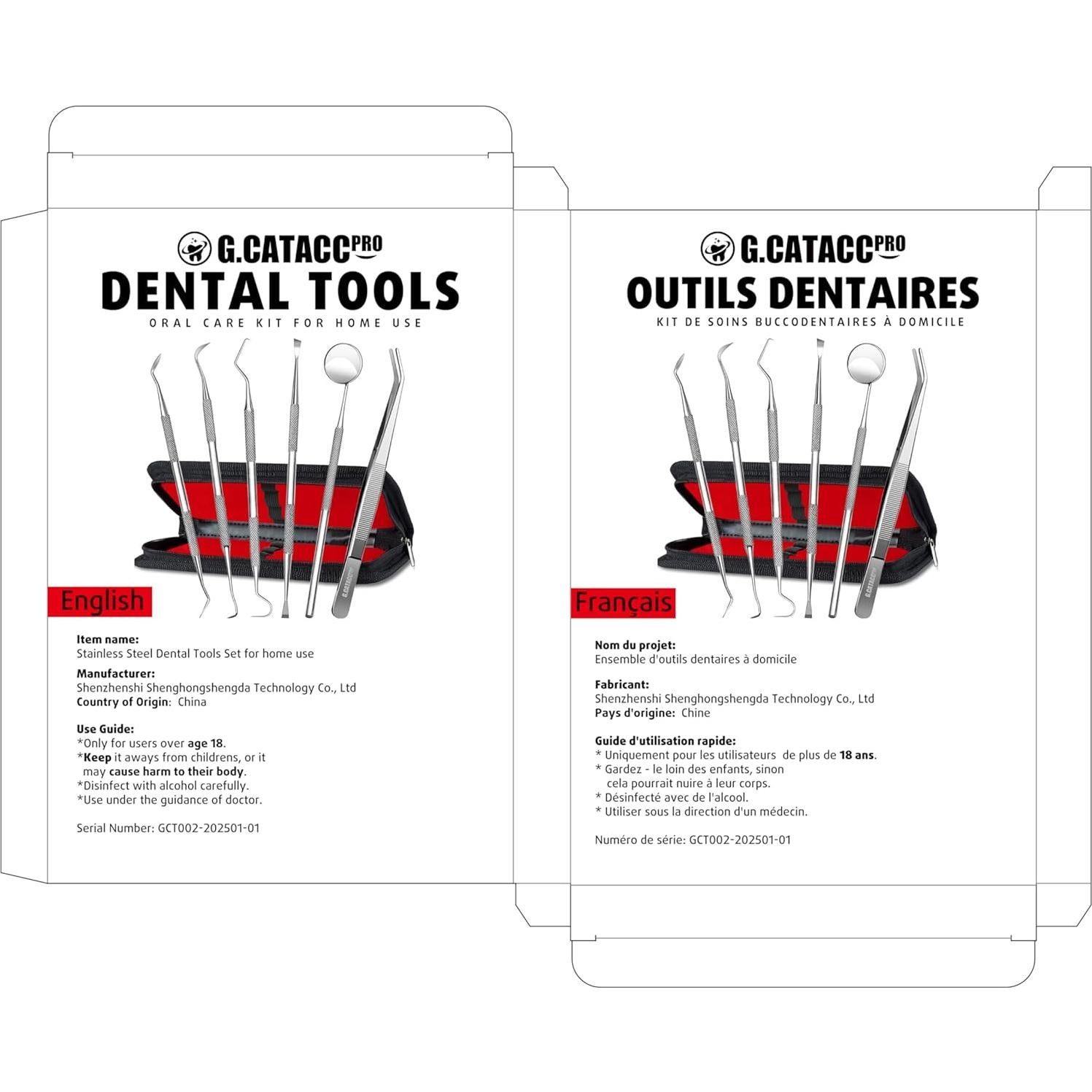 Kit de Herramientas Dentales G.CATACC 6 Piezas con Estuche