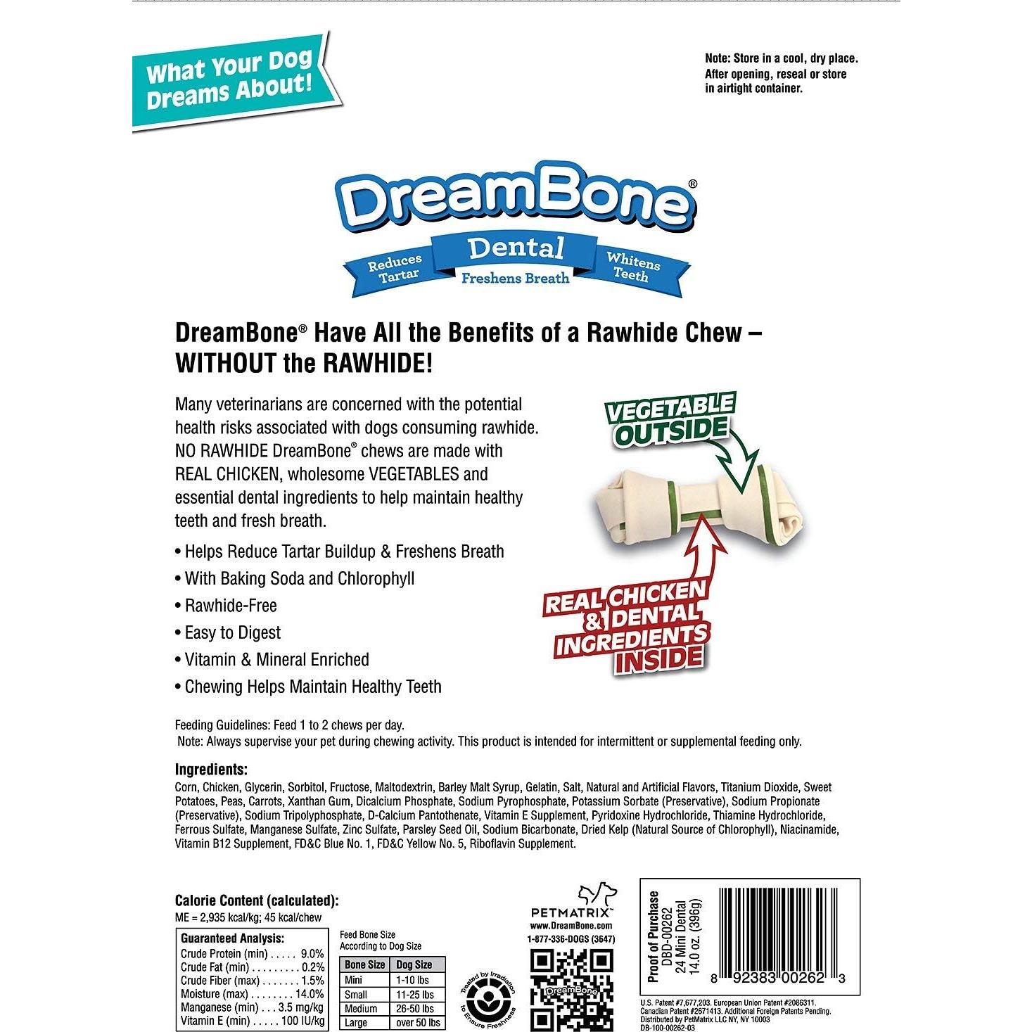 Chews Dentales DreamBone 396g - Sin Piel de Res para Perros