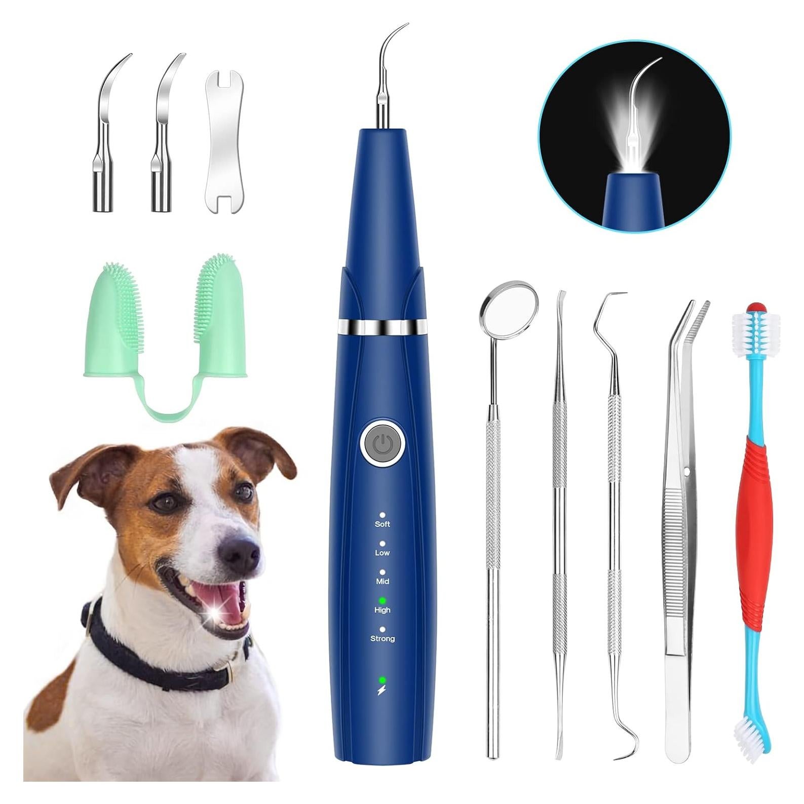 Kit de Limpieza Dental Ultrasónica PWEZON 10 en 1 para Perros