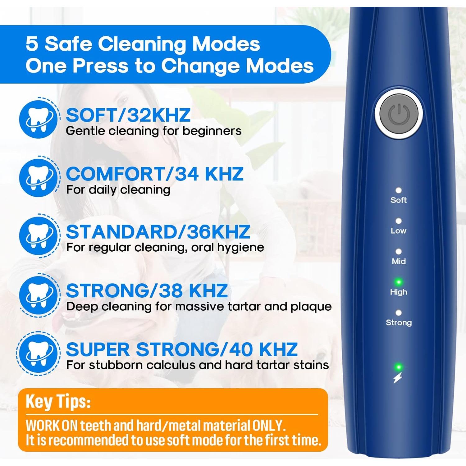 Kit de Limpieza Dental Ultrasónica PWEZON 10 en 1 para Perros