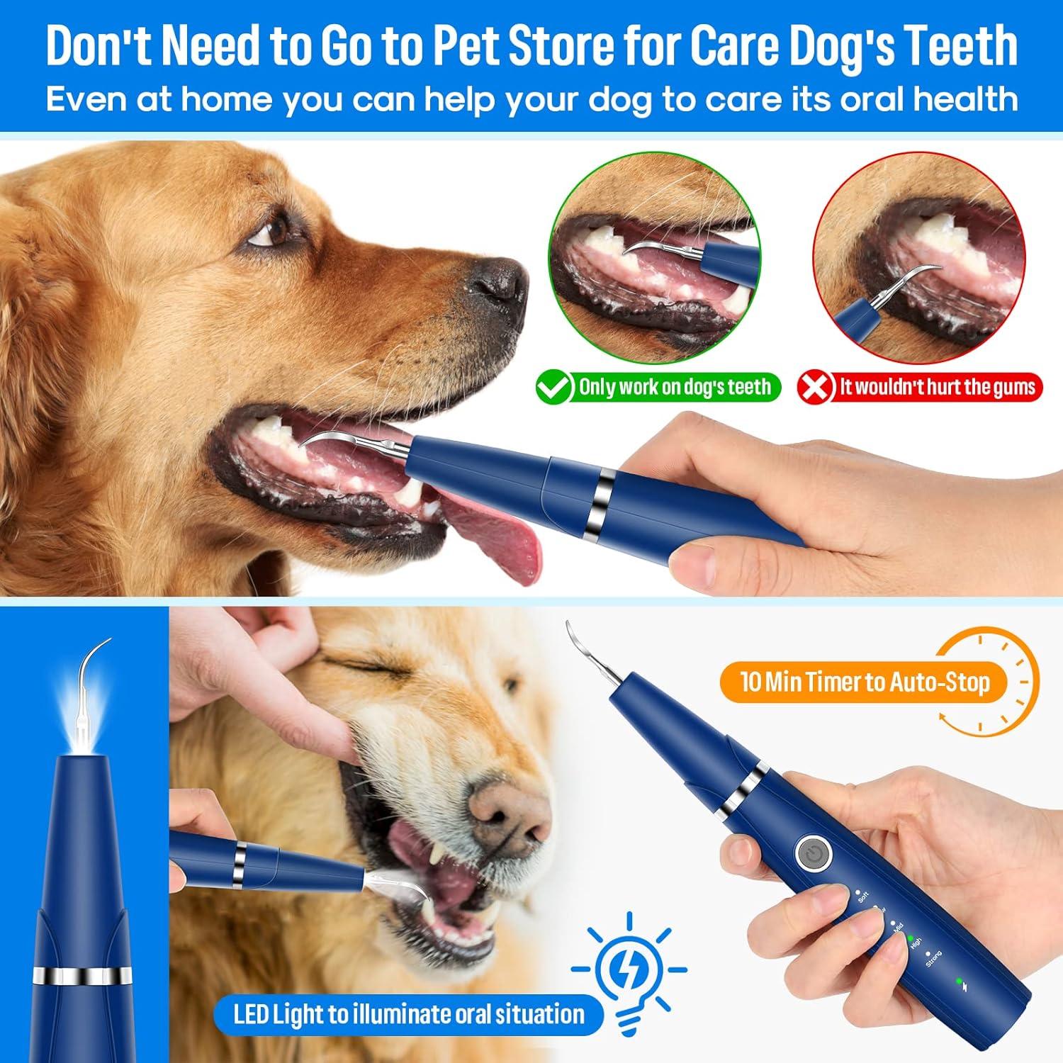 Kit de Limpieza Dental Ultrasónica PWEZON 10 en 1 para Perros