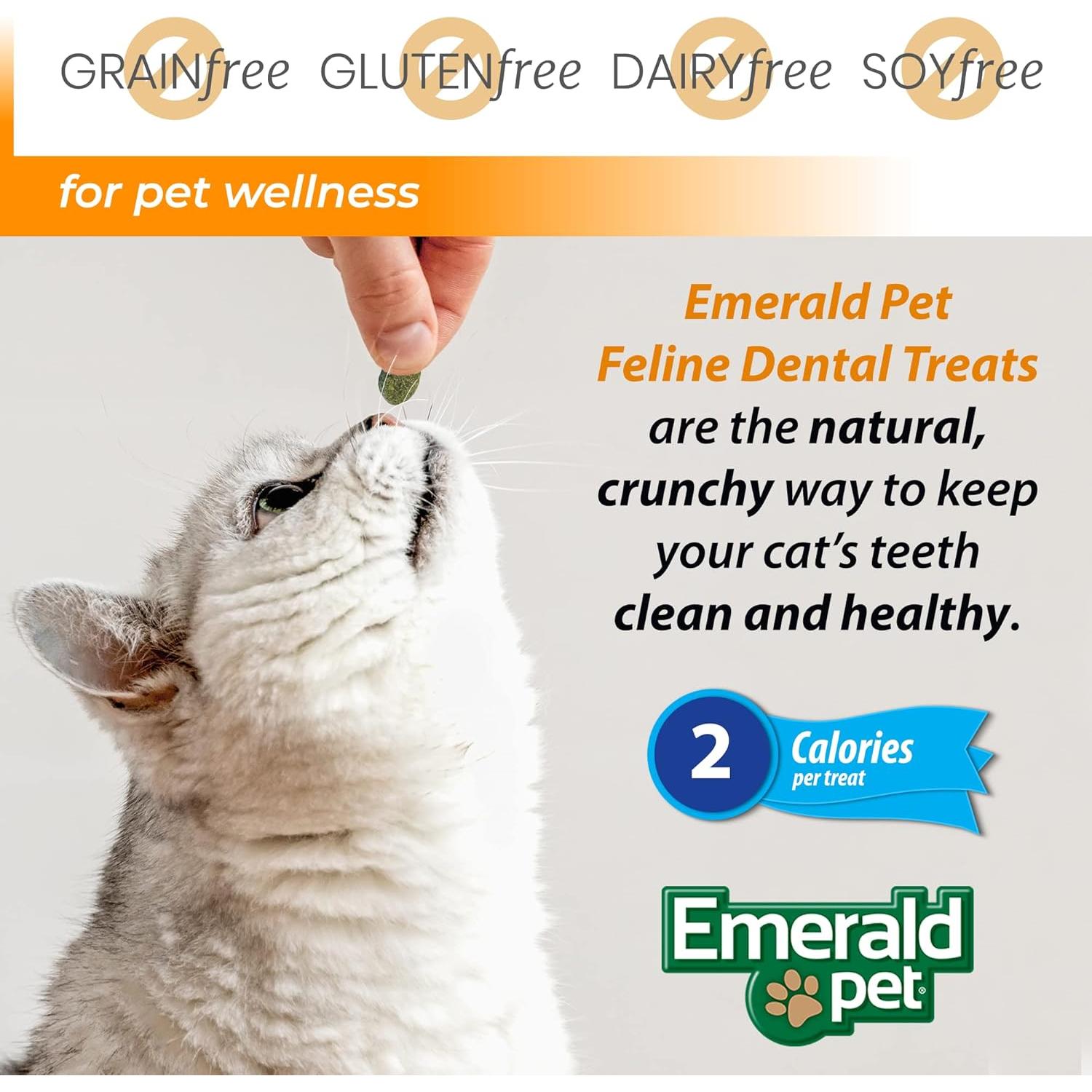 Galletas Dentales Felinas Emerald Pet 85g - Sin Granos y Naturales
