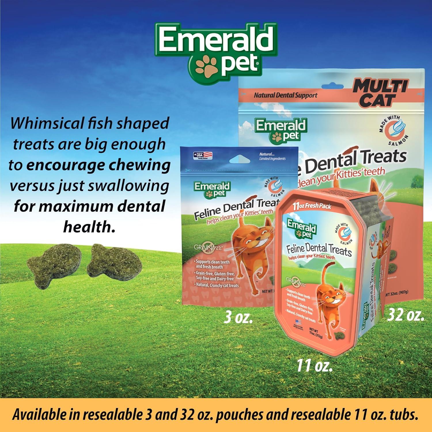 Galletas Dentales Felinas Emerald Pet 85g - Sin Granos y Naturales