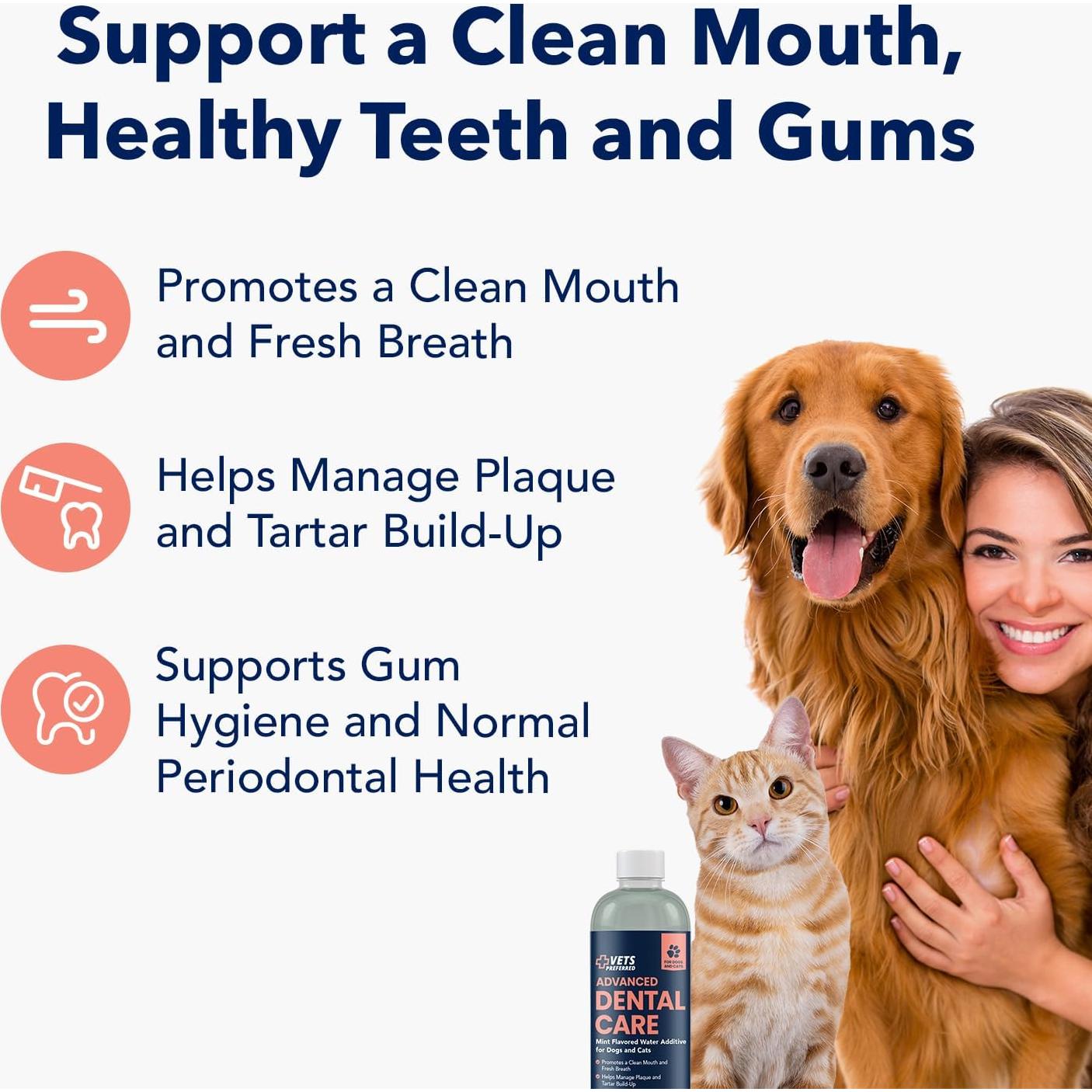 Aditivo de Agua Vets Preferred para Perros - Enjuague Bucal Menta