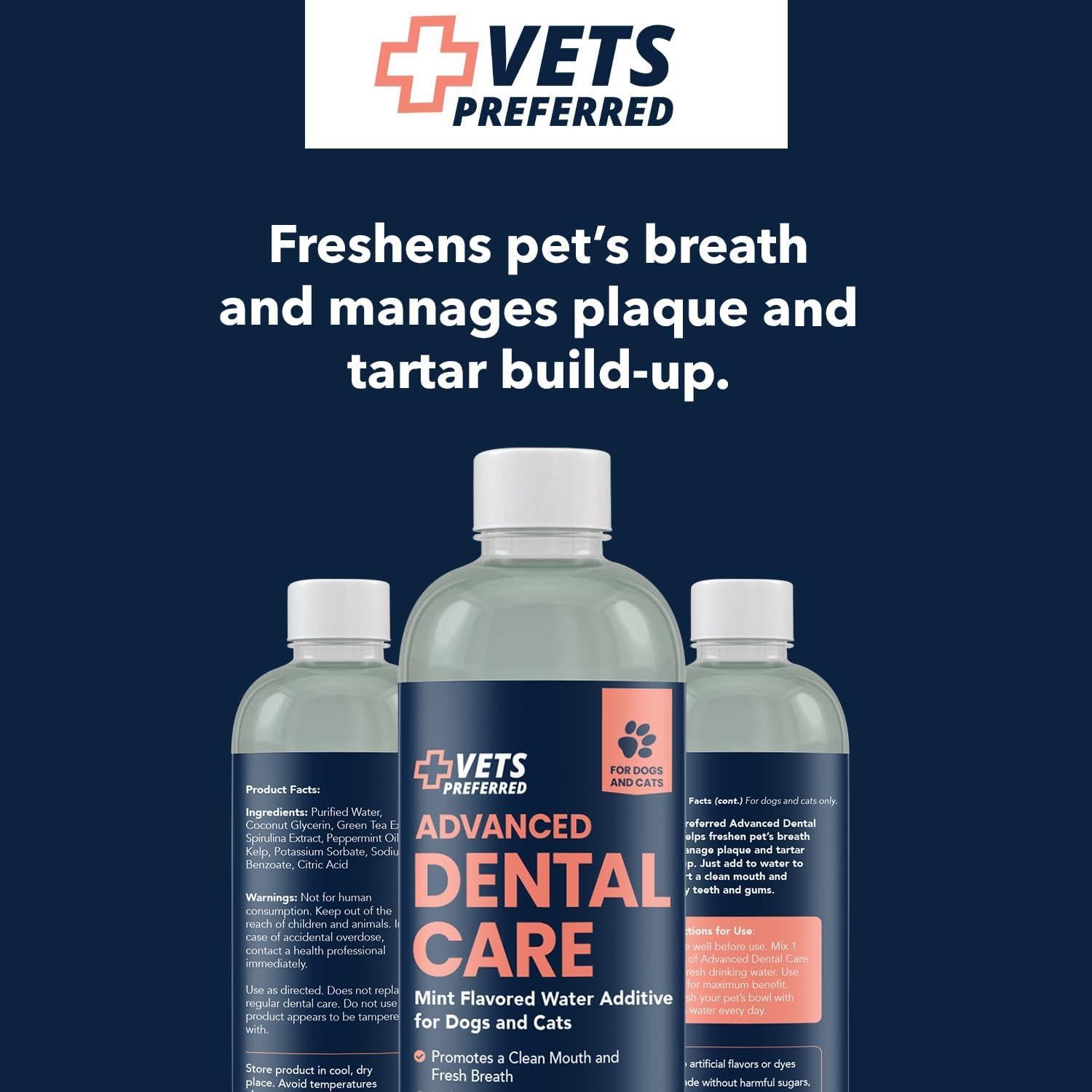Aditivo de Agua Vets Preferred para Perros - Enjuague Bucal Menta
