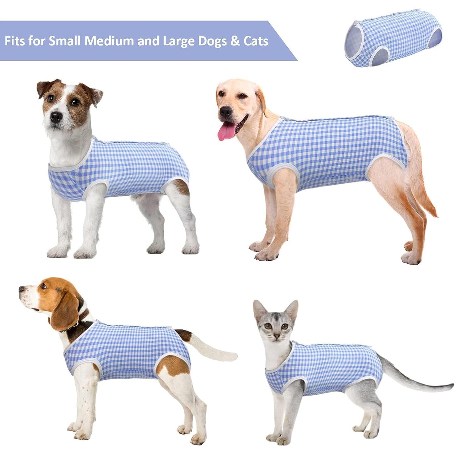 Traje de Recuperación Quirúrgica Kuoser para Perros y Gatos - Azul - Tamaño M