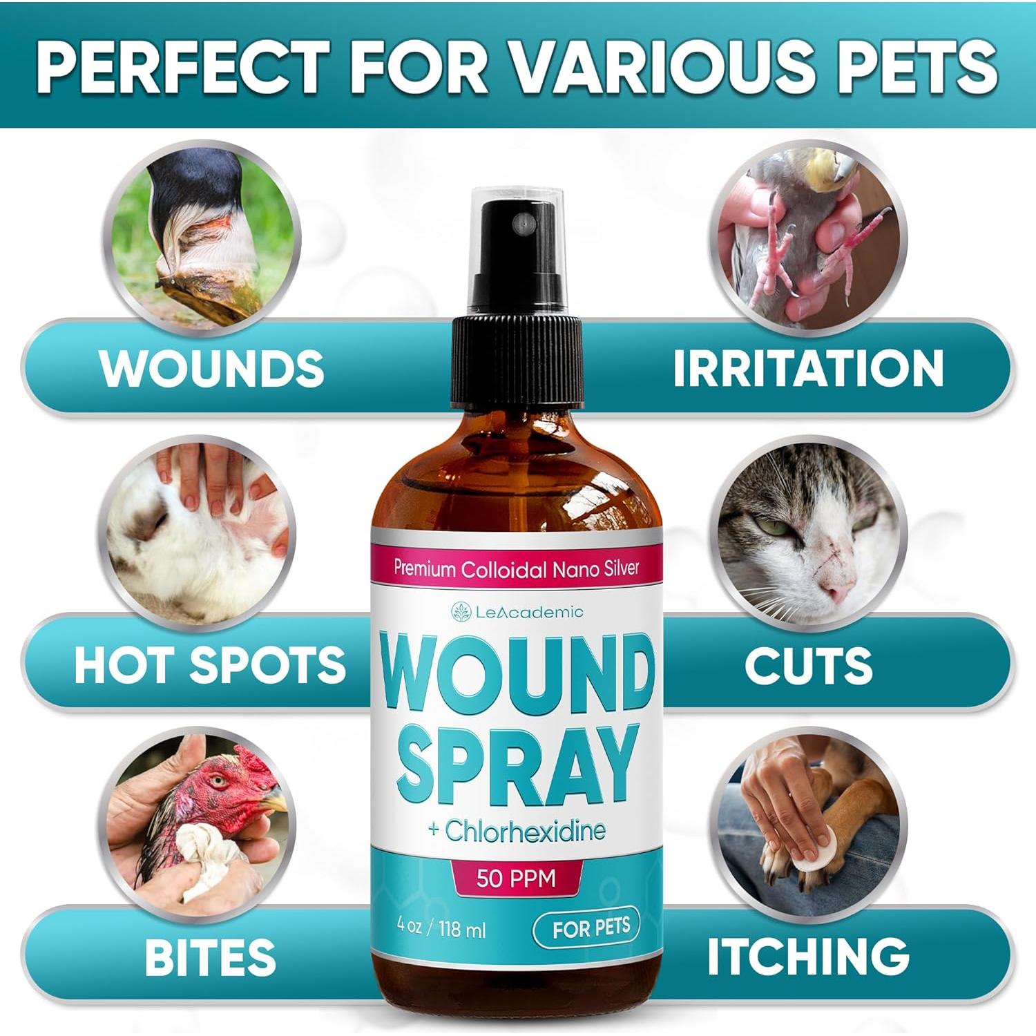 Spray para Heridas LeAcademic 113.4 g - Cuidado para Perros y Gatos