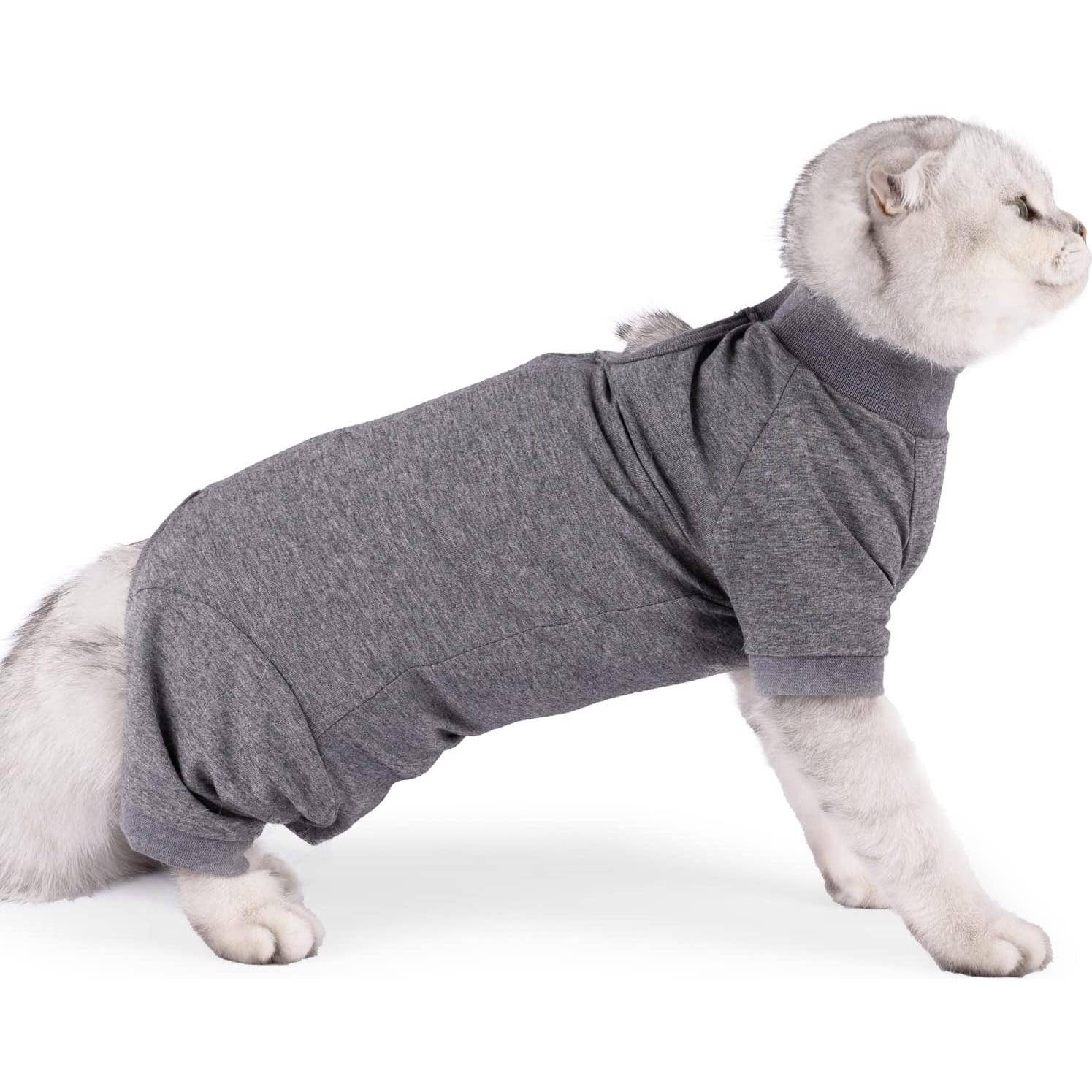 Traje de Recuperación Quirúrgica para Gatos LIANZIMAU M Gris