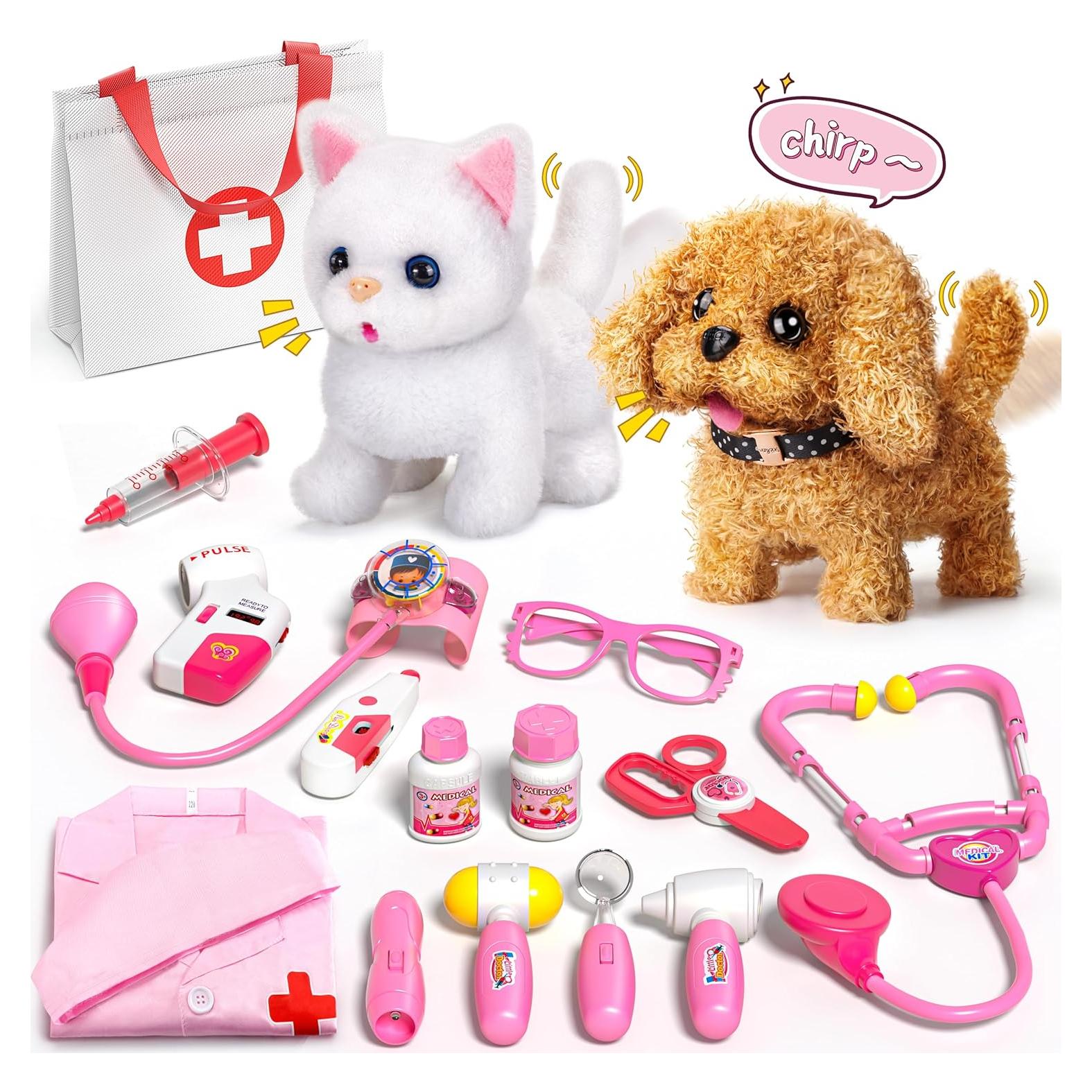 Kit de Veterinario para Niños 36 Piezas con Peluches