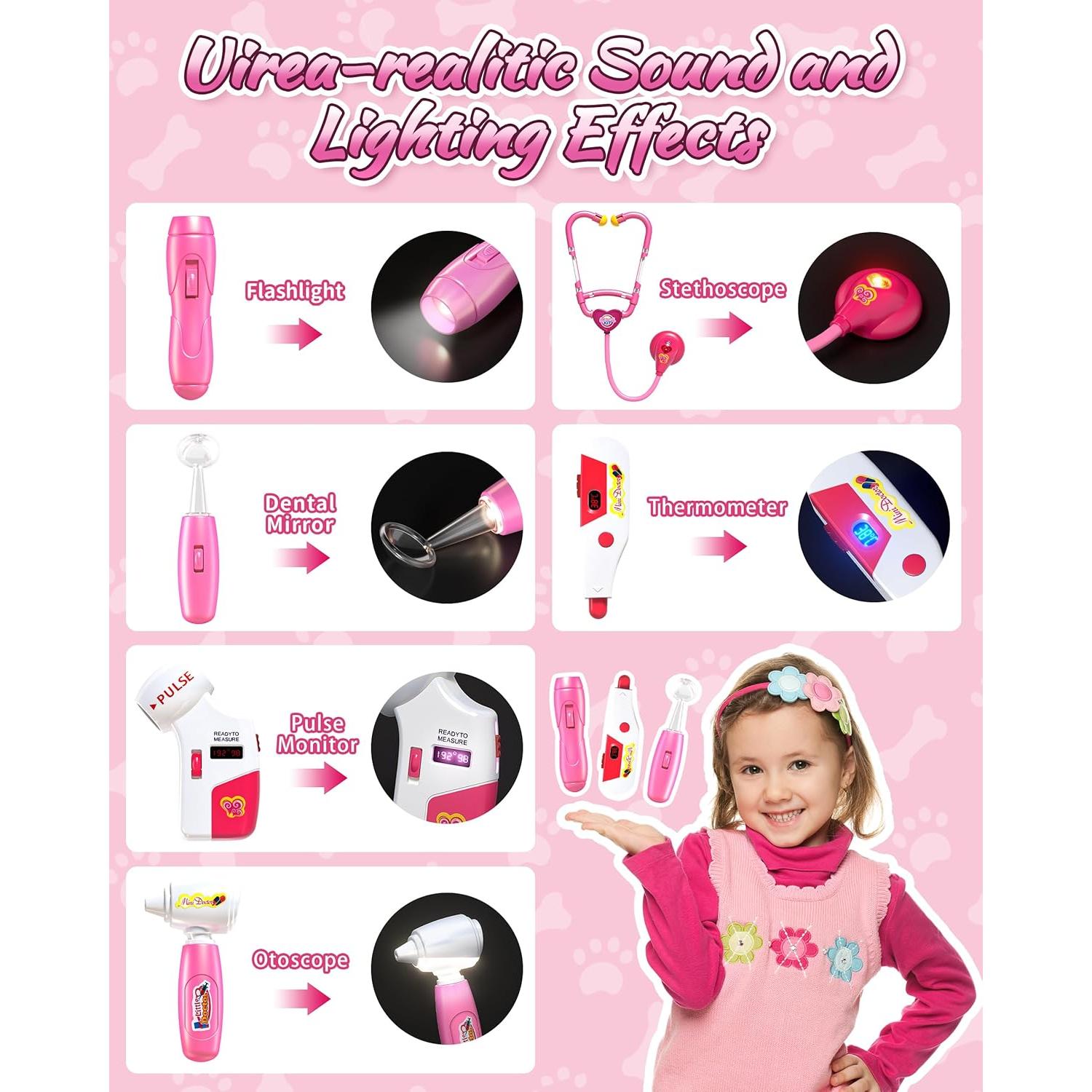 Kit de Veterinario para Niños 36 Piezas con Peluches