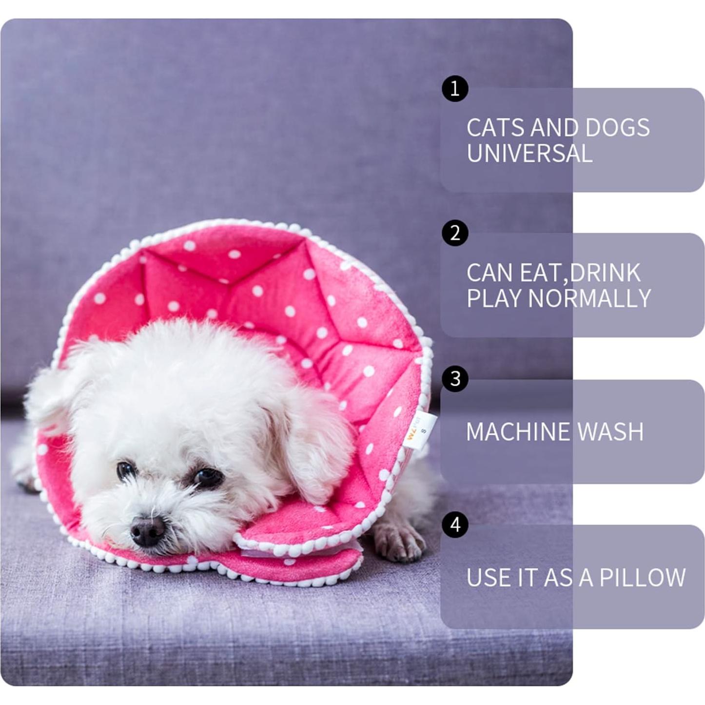 Collar de Recuperación Ajustable WZ PET para Gatos y Perros Pequeños Rosa