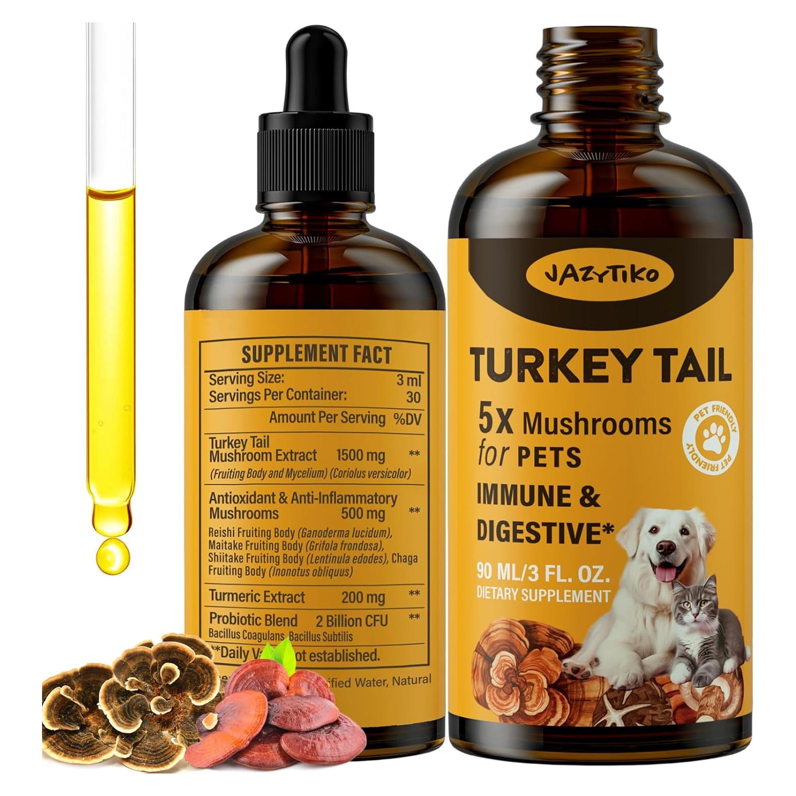 Hongo Cola de Pavo para Perros Jazytiko 90ml - Inmunidad y Digestión