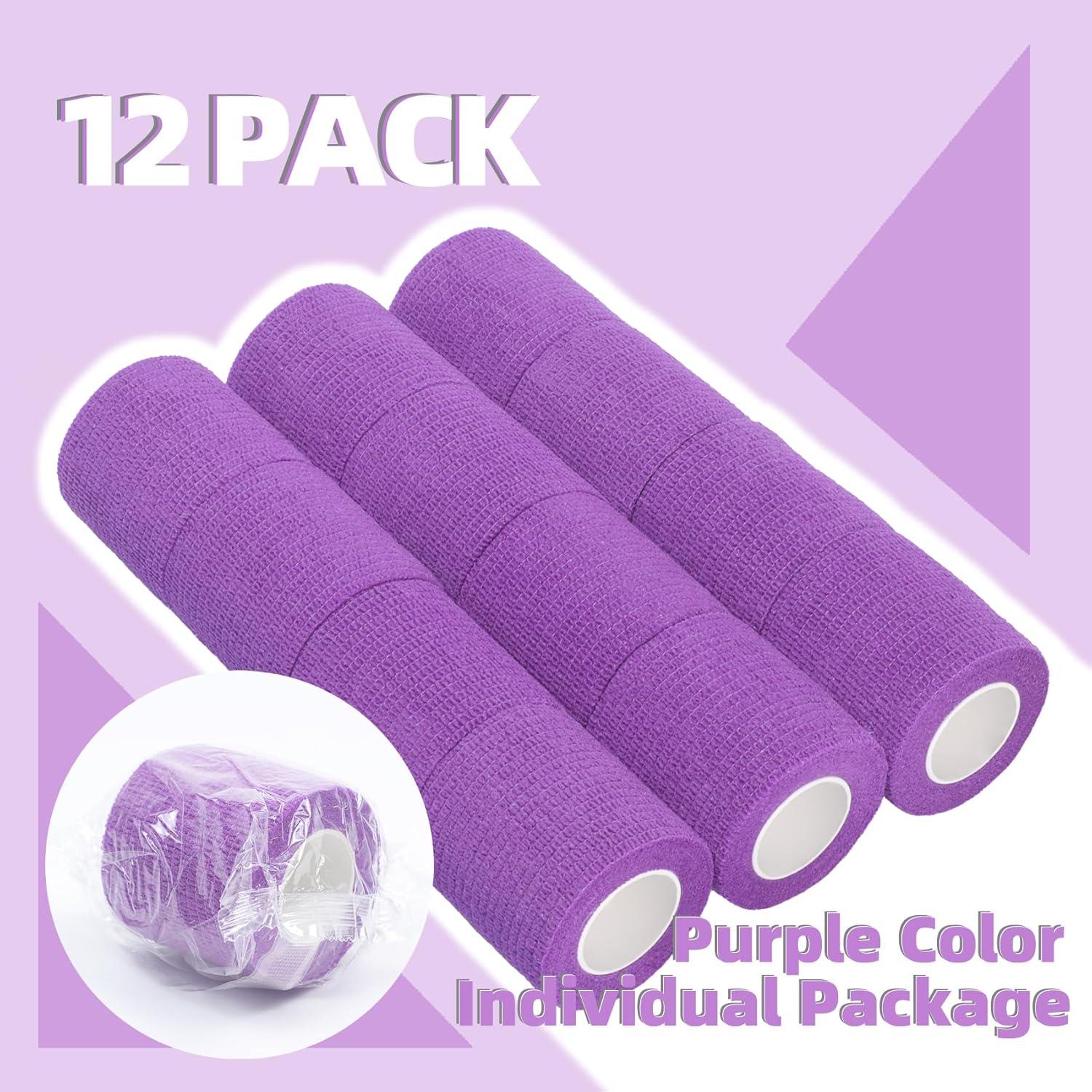 Venda Autoadhesiva IndigoCase 12 Rollos 4.57 cm x 4.57 m Púrpura