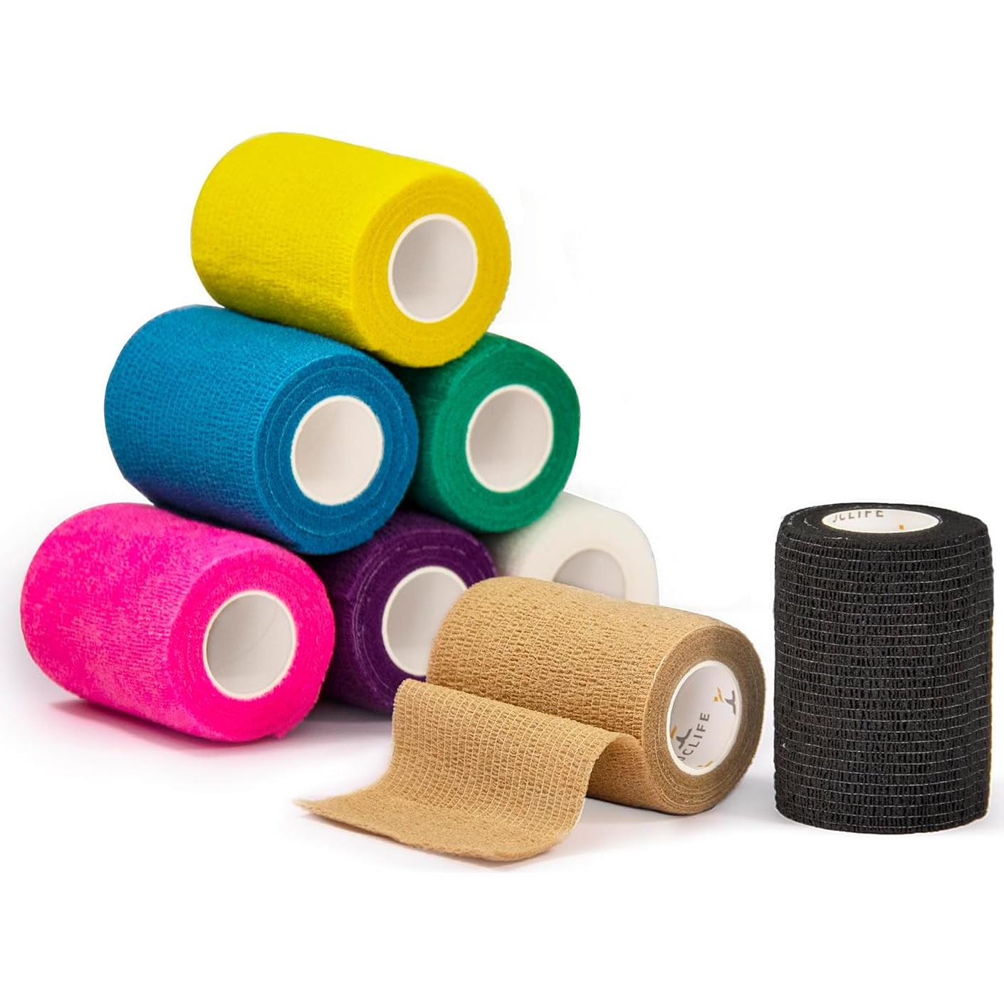 Venda Autoadhesiva Cohesiva JCLIFE 7.5 cm x 450 cm - 8 Rollos