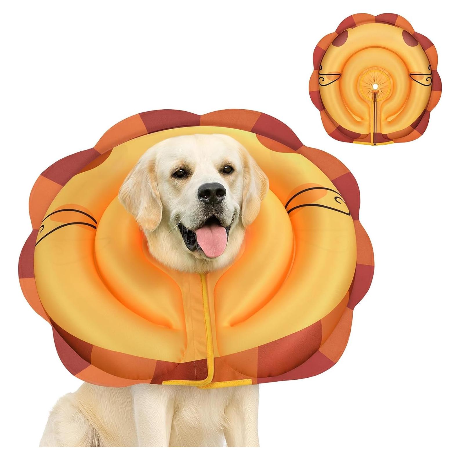 Collar de Recuperación Inflable TOBYTO para Perros L Naranja