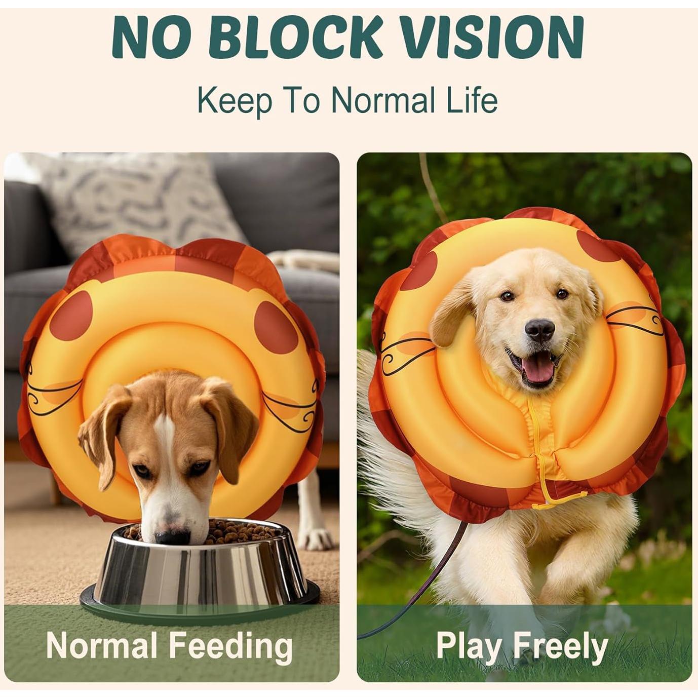 Collar de Recuperación Inflable TOBYTO para Perros L Naranja