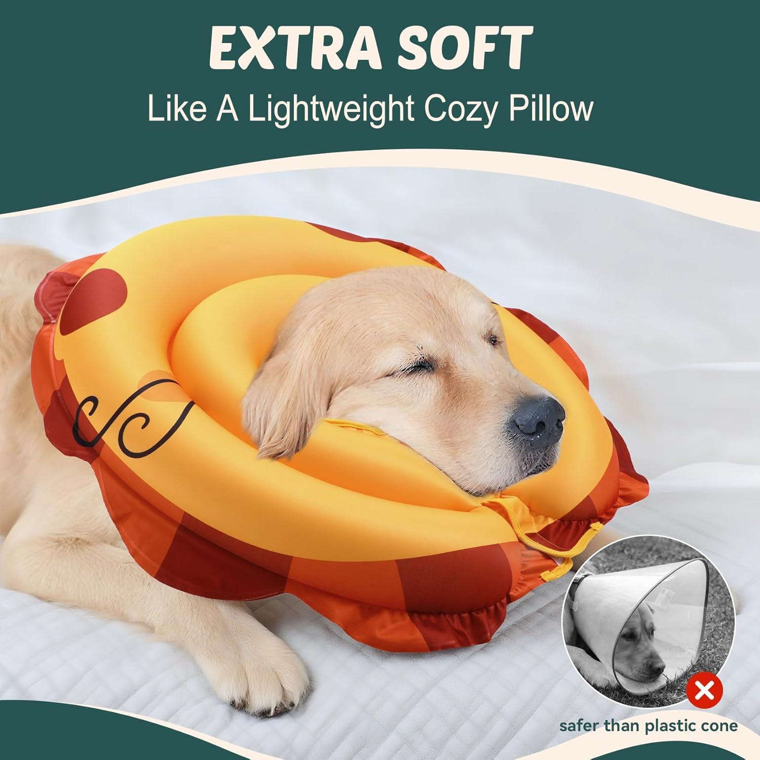 Collar de Recuperación Inflable TOBYTO para Perros L Naranja